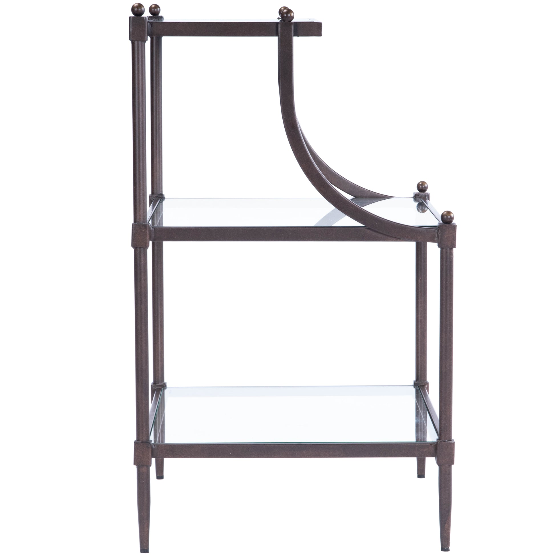 Butler Specialty Company Peninsula Metal & Glass Side Table, Bronze