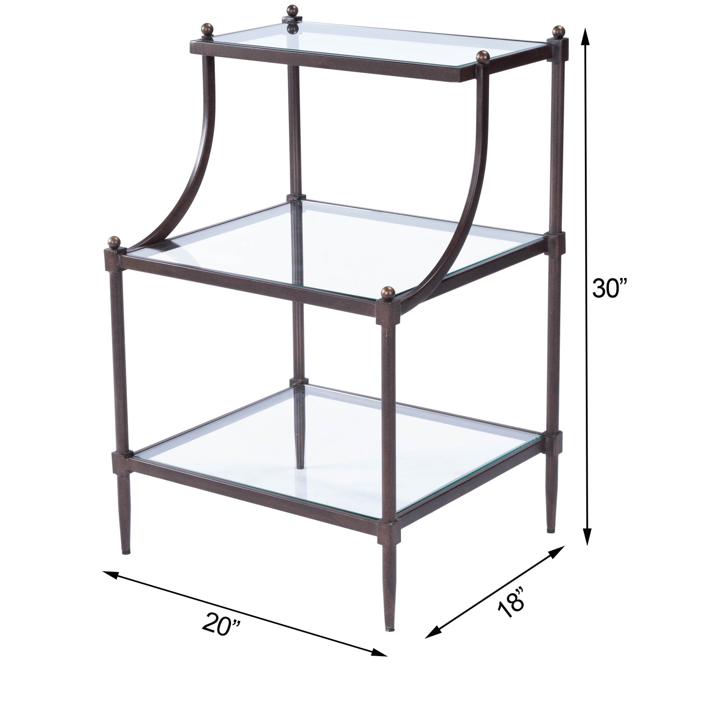 Butler Specialty Company Peninsula Metal & Glass Side Table, Bronze