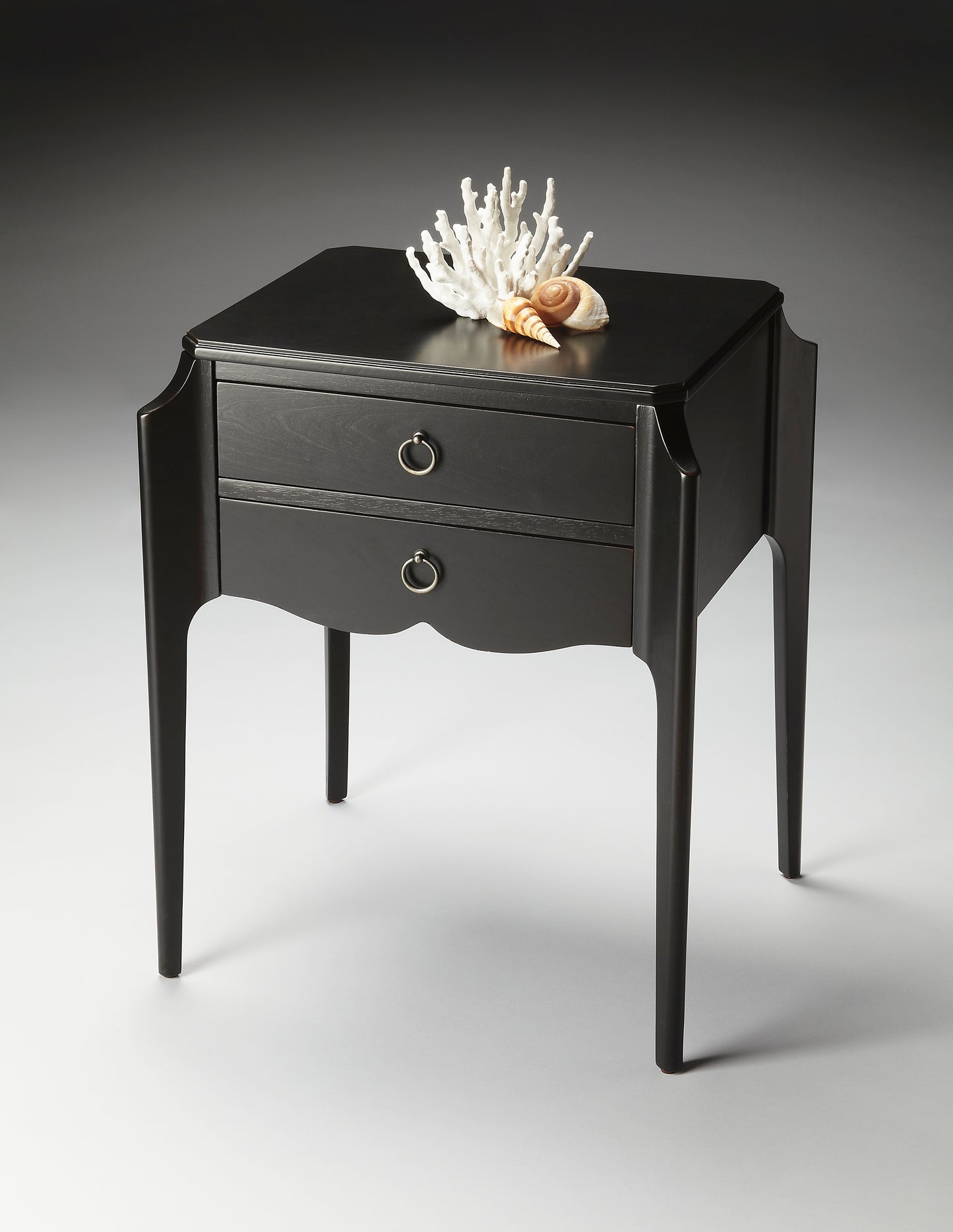 Butler Specialty Company Wilshire 22 in. W Rectangular Wood 2 Drawer End Table, Black
