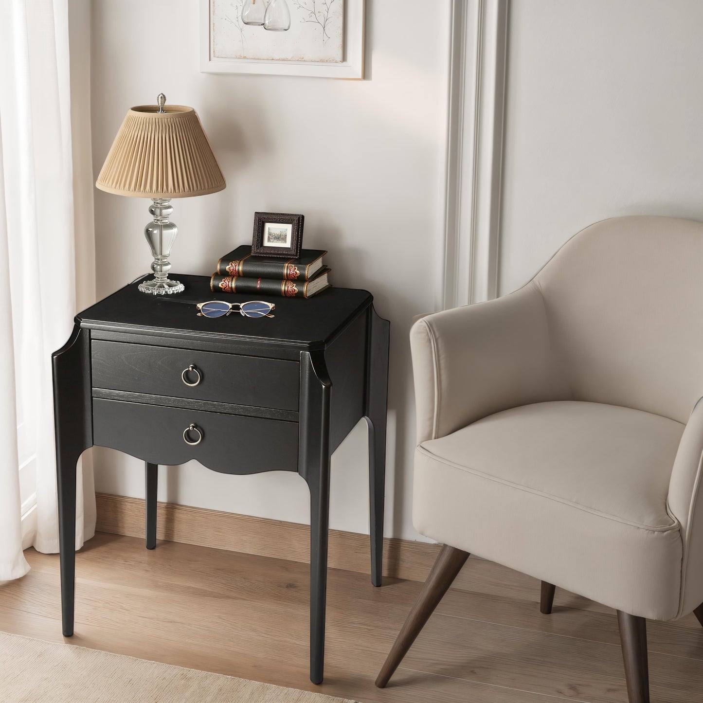 Butler Specialty Company Wilshire 22 in. W Rectangular Wood 2 Drawer End Table, Black