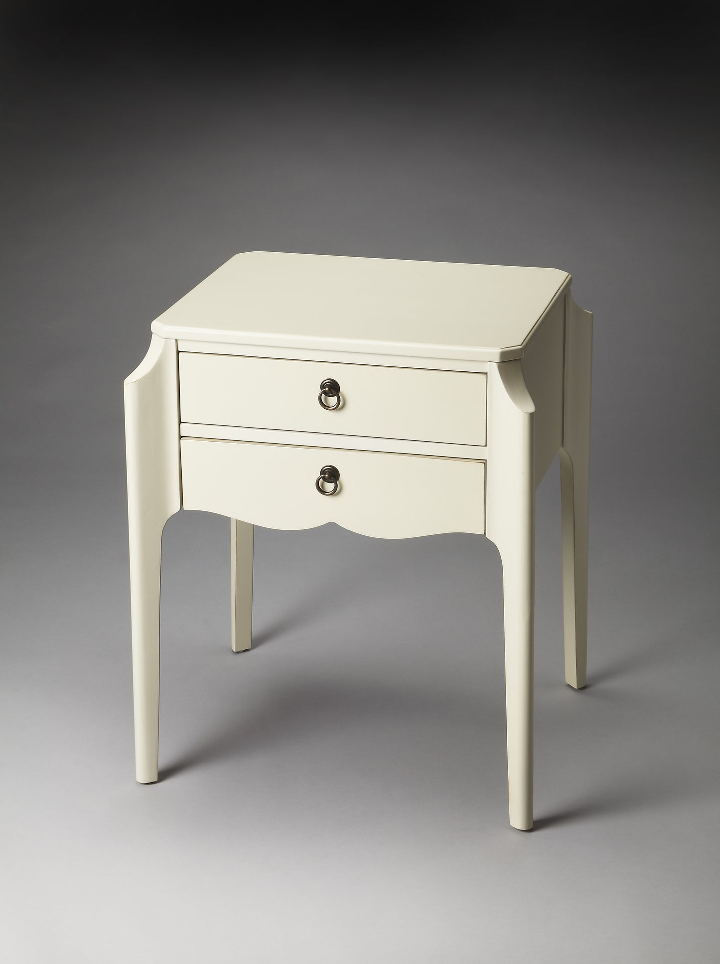 Butler Specialty Company Wilshire 22 in. W Rectangular Wood 2 Drawer End Table, Smooth White