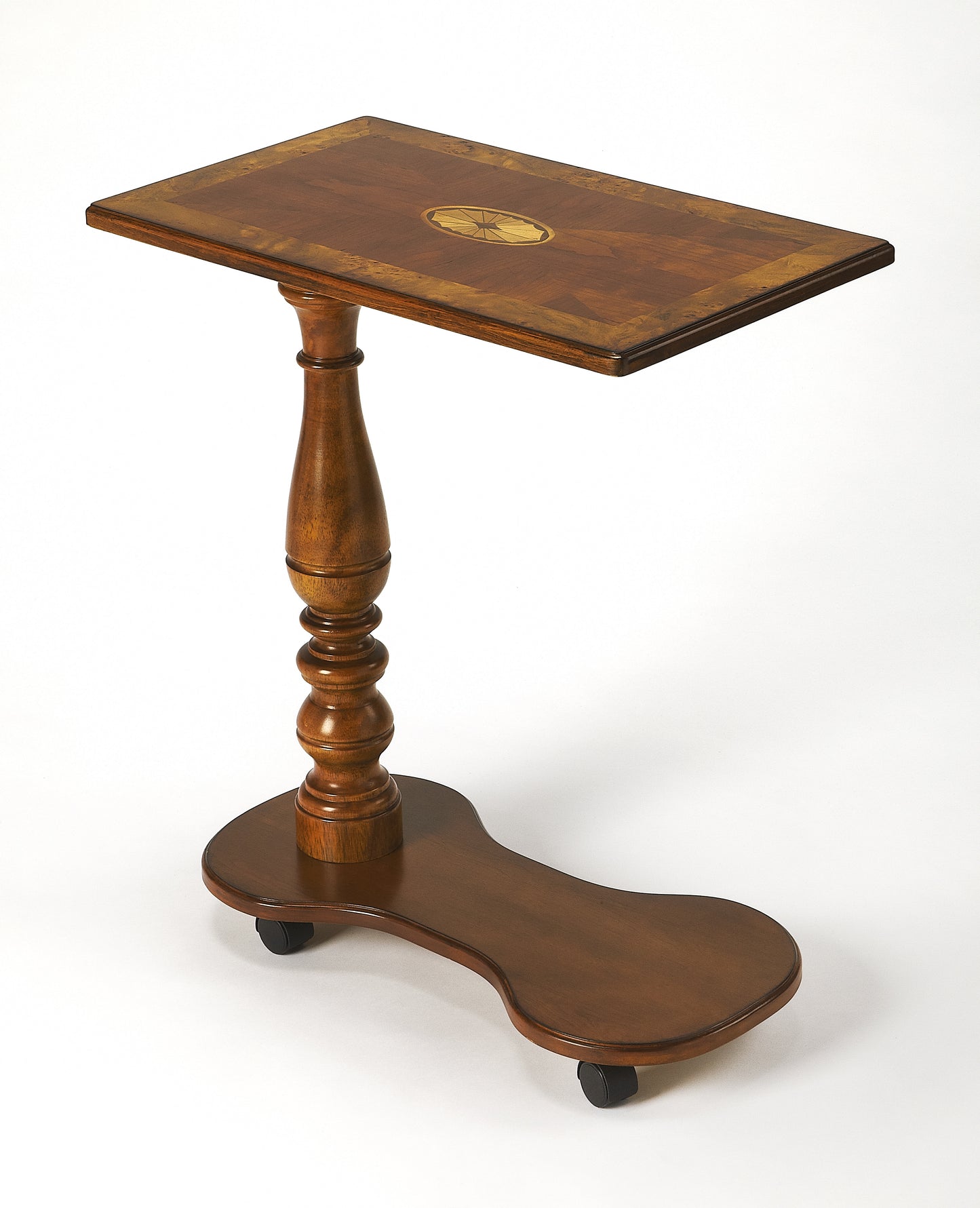 Butler Specialty Company Mabry 24 in. W Rectangular Mobile Tray Table on Casters, Medium Brown