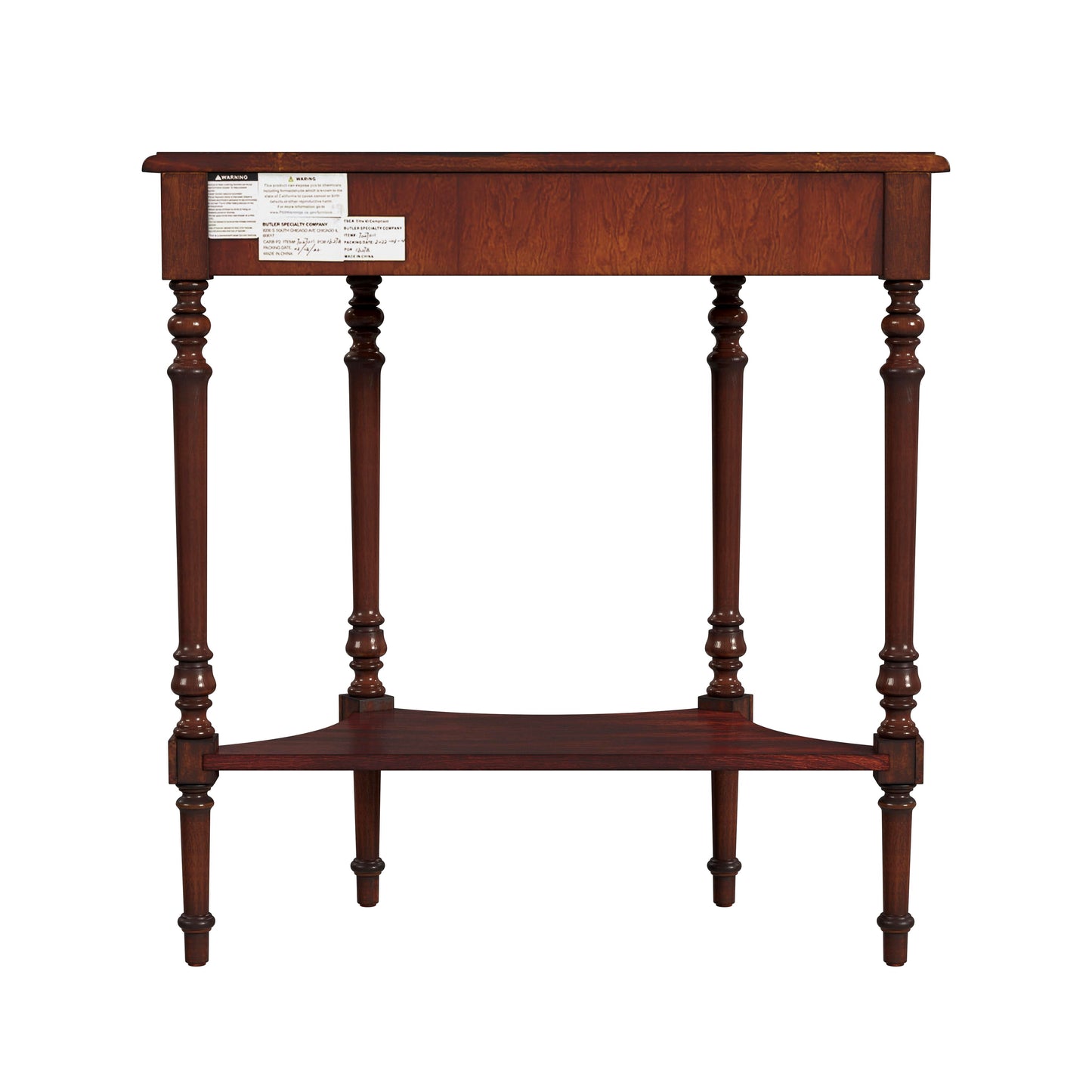 Butler Specialty Company Danielle 30 in W. Demilune Wood 1 Drawer Console Table with Lower Open Shelf, Dark Brown