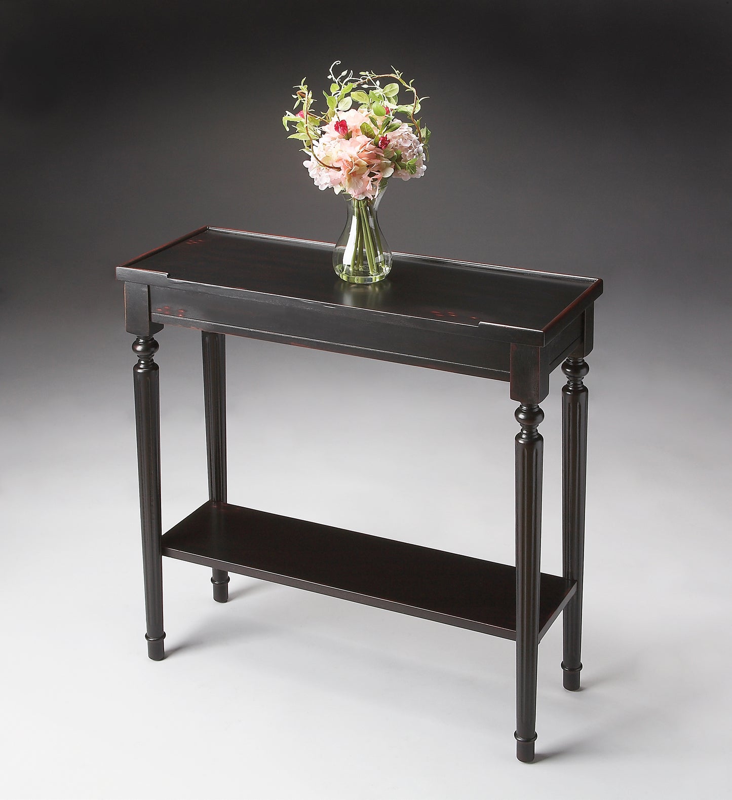 Butler Specialty Company Aubrey 29 in. W Rectangular Console Table with Lower Open Shelf, Black