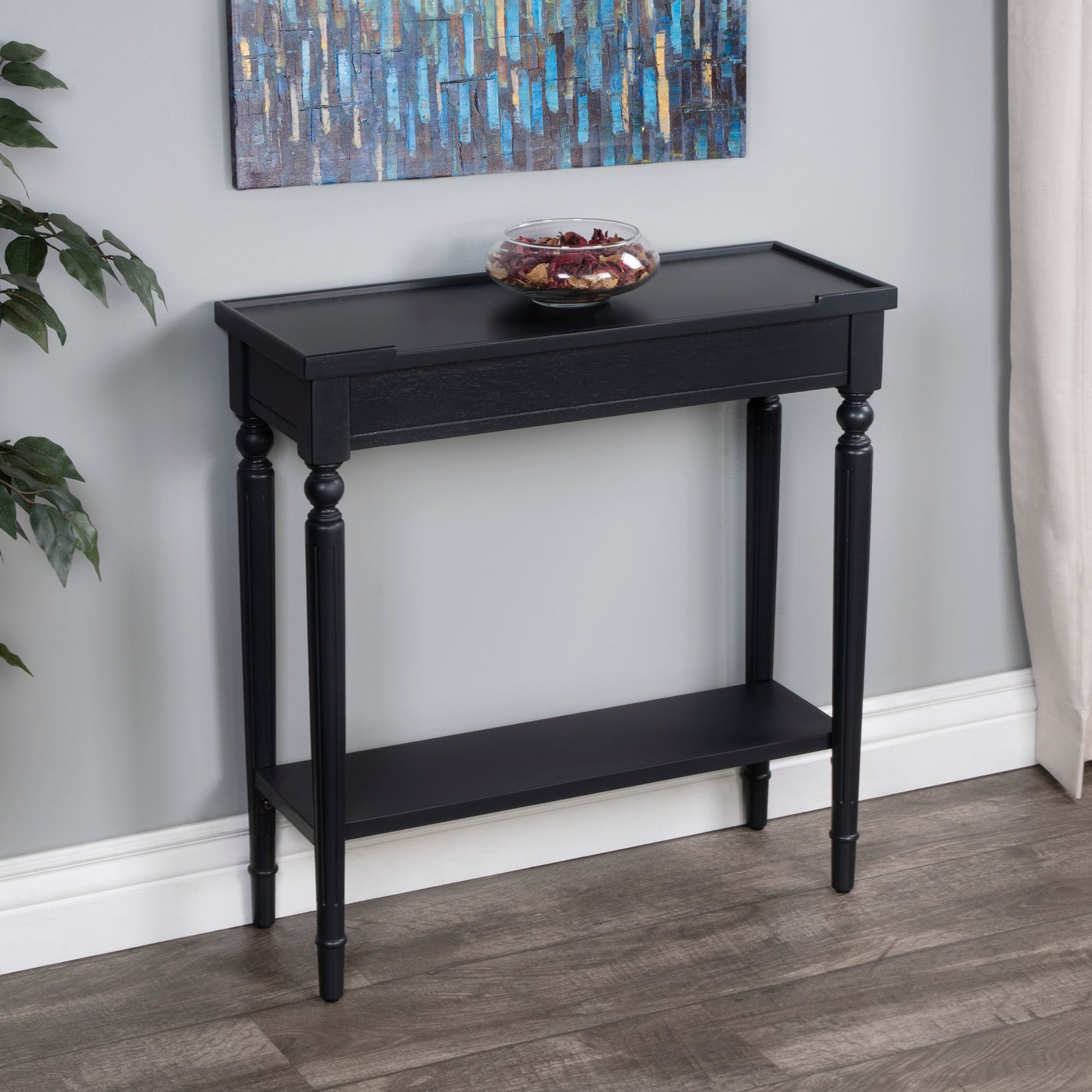 Butler Specialty Company Aubrey 29 in. W Rectangular Console Table with Lower Open Shelf, Black