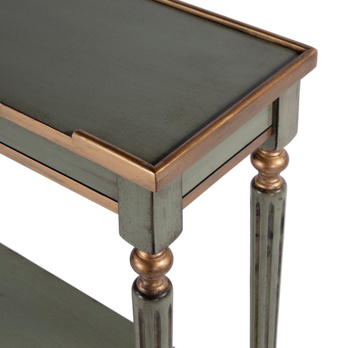 Butler Specialty Company Aubrey 29 in. W Rectangular Console Table with Lower Open Shelf, Pastel Green