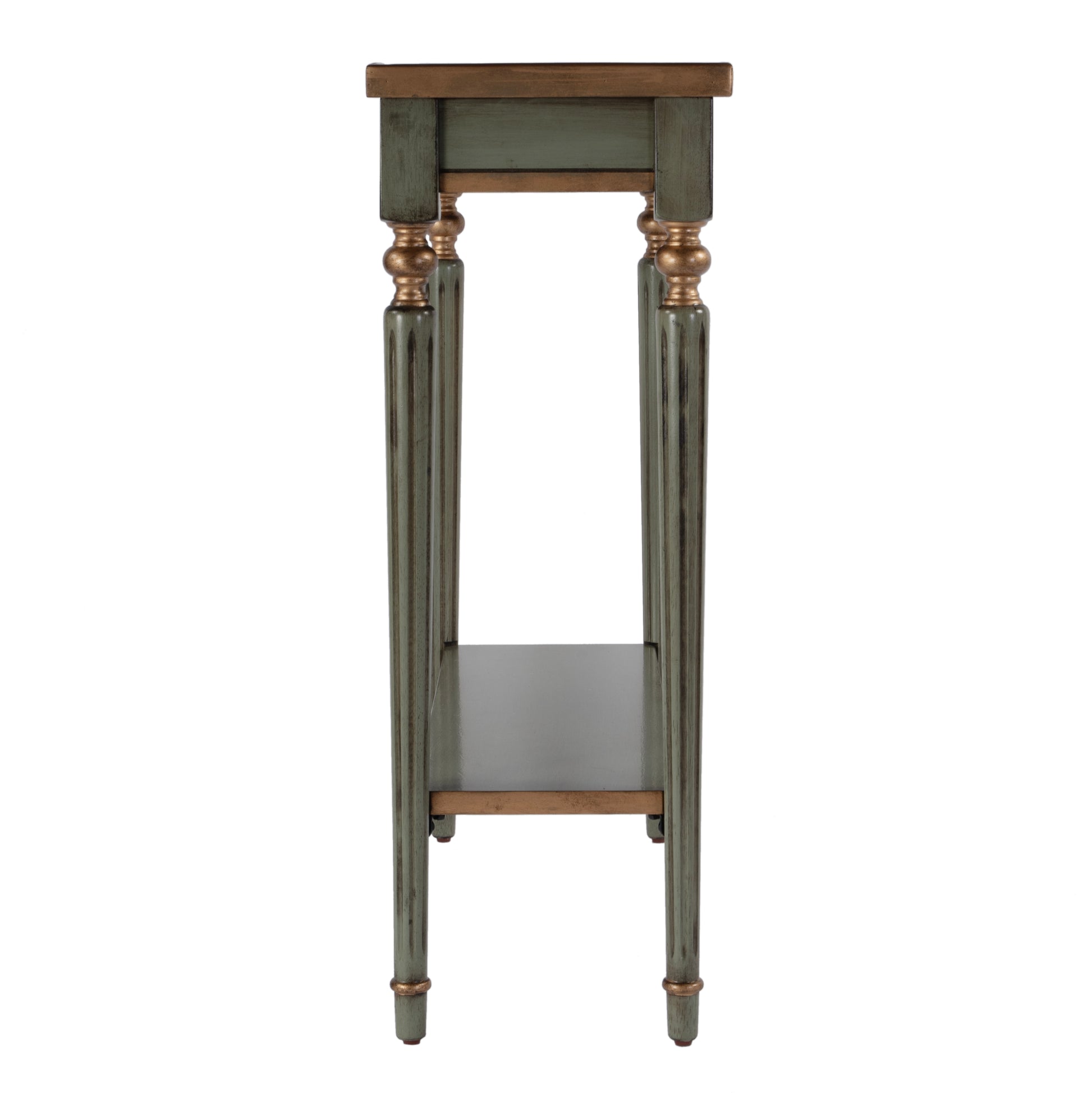 Butler Specialty Company Aubrey 29 in. W Rectangular Console Table with Lower Open Shelf, Pastel Green