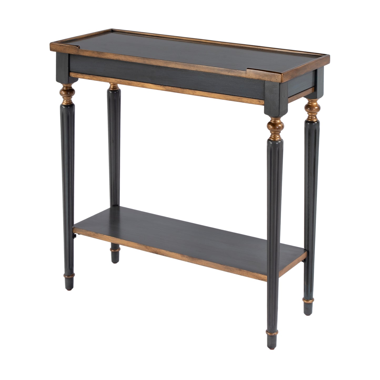 Butler Specialty Company Aubrey 29 in. W Rectangular Console Table with Lower Open Shelf, Pastel Blue