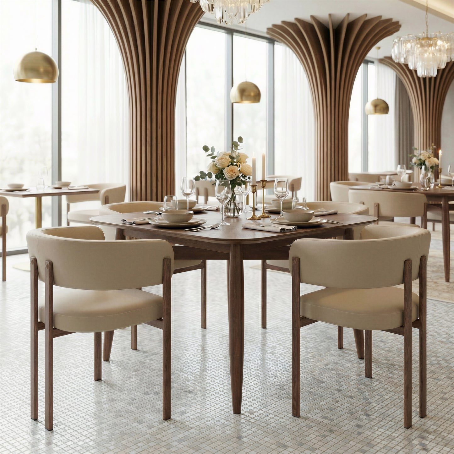 Silea Square Dining Table Espresso - 7