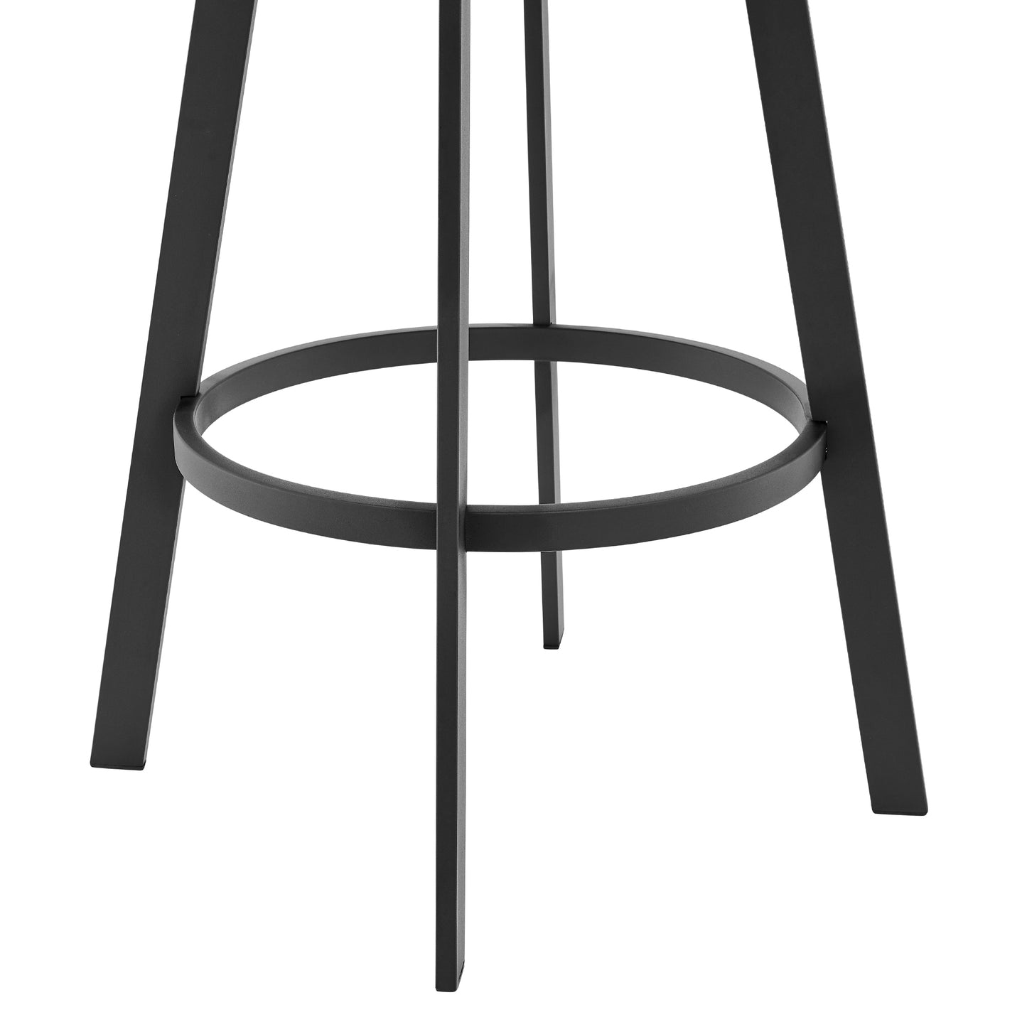 Scranton 26" Swivel Modern Black Metal and Slate Gray Faux Leather Barstool
