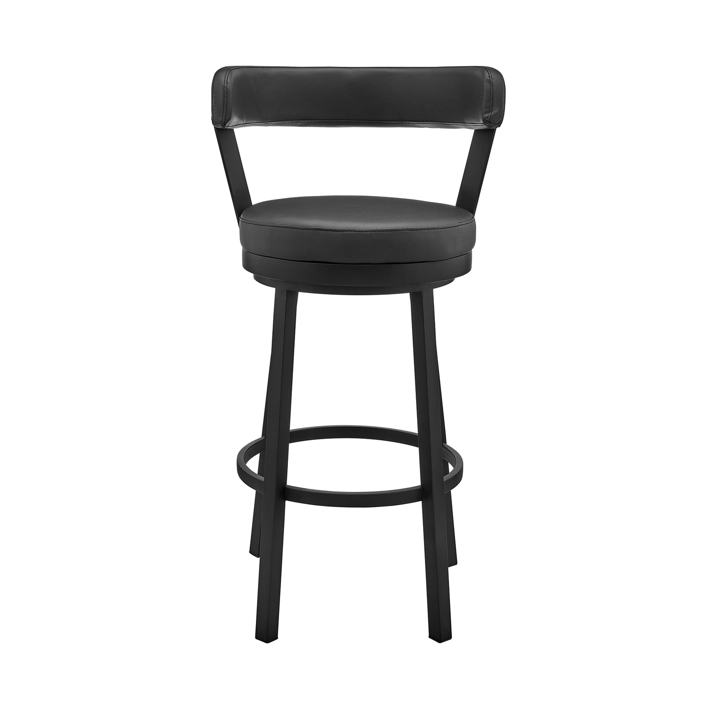 Kobe Swivel Bar Stool in Counter and Bar Height with Various Finishes and Faux Leather