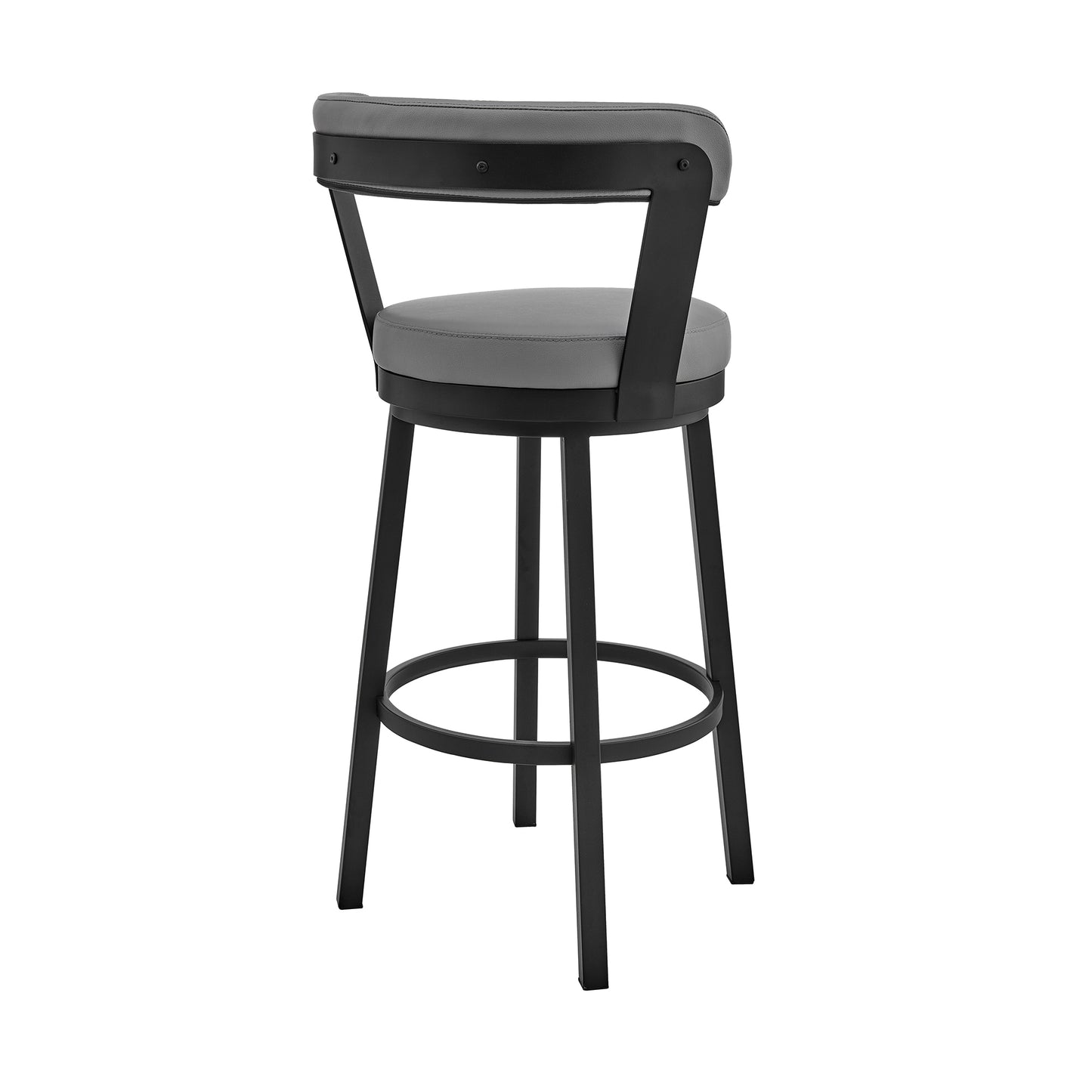 Kobe Swivel Bar Stool in Counter and Bar Height with Various Finishes and Faux Leather