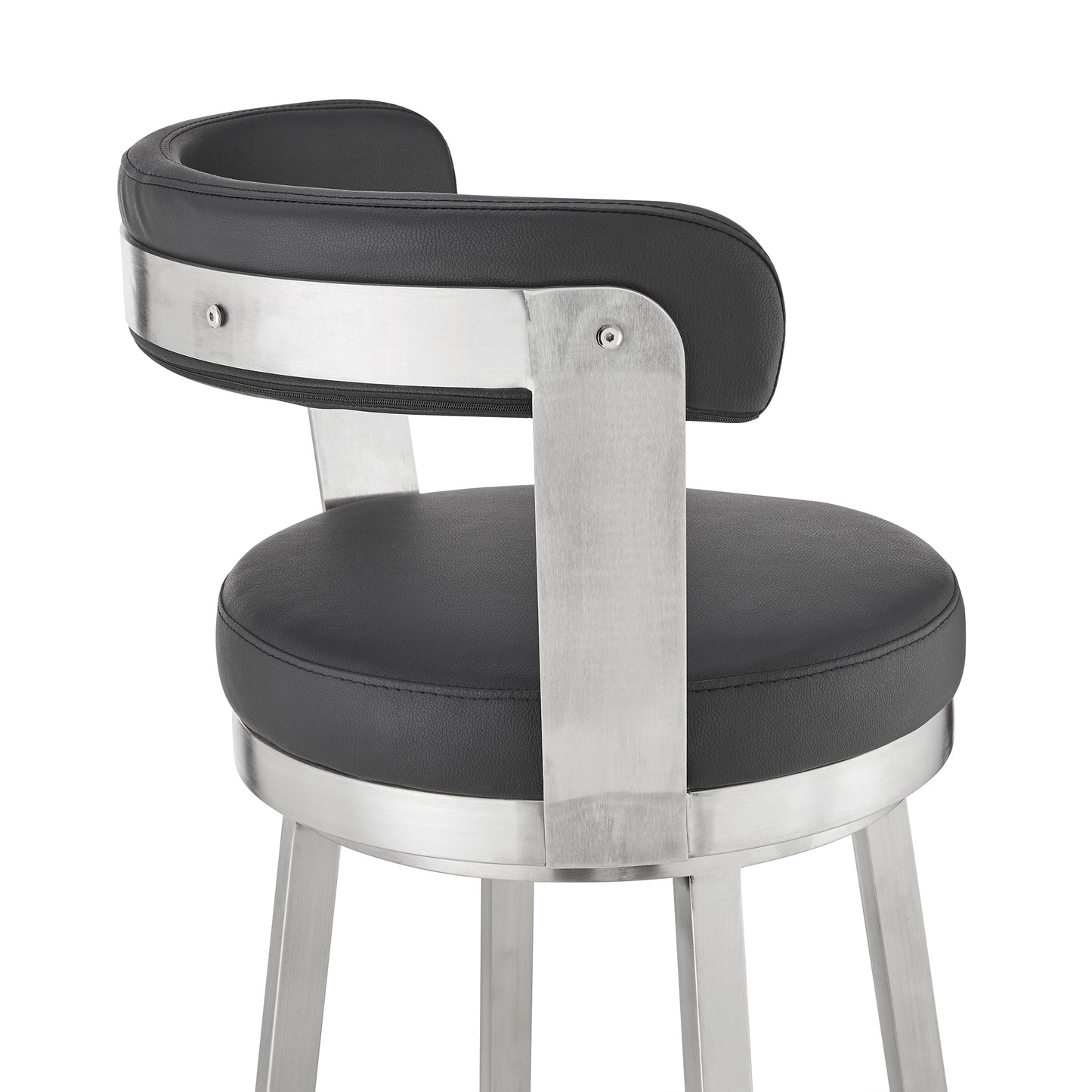 Kobe Swivel Bar Stool in Counter and Bar Height with Various Finishes and Faux Leather