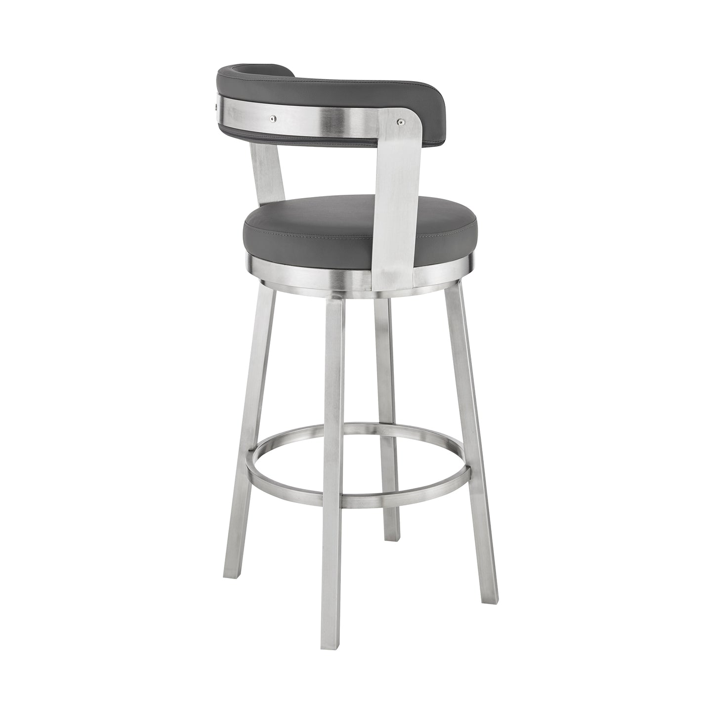 Kobe Swivel Bar Stool in Counter and Bar Height with Various Finishes and Faux Leather