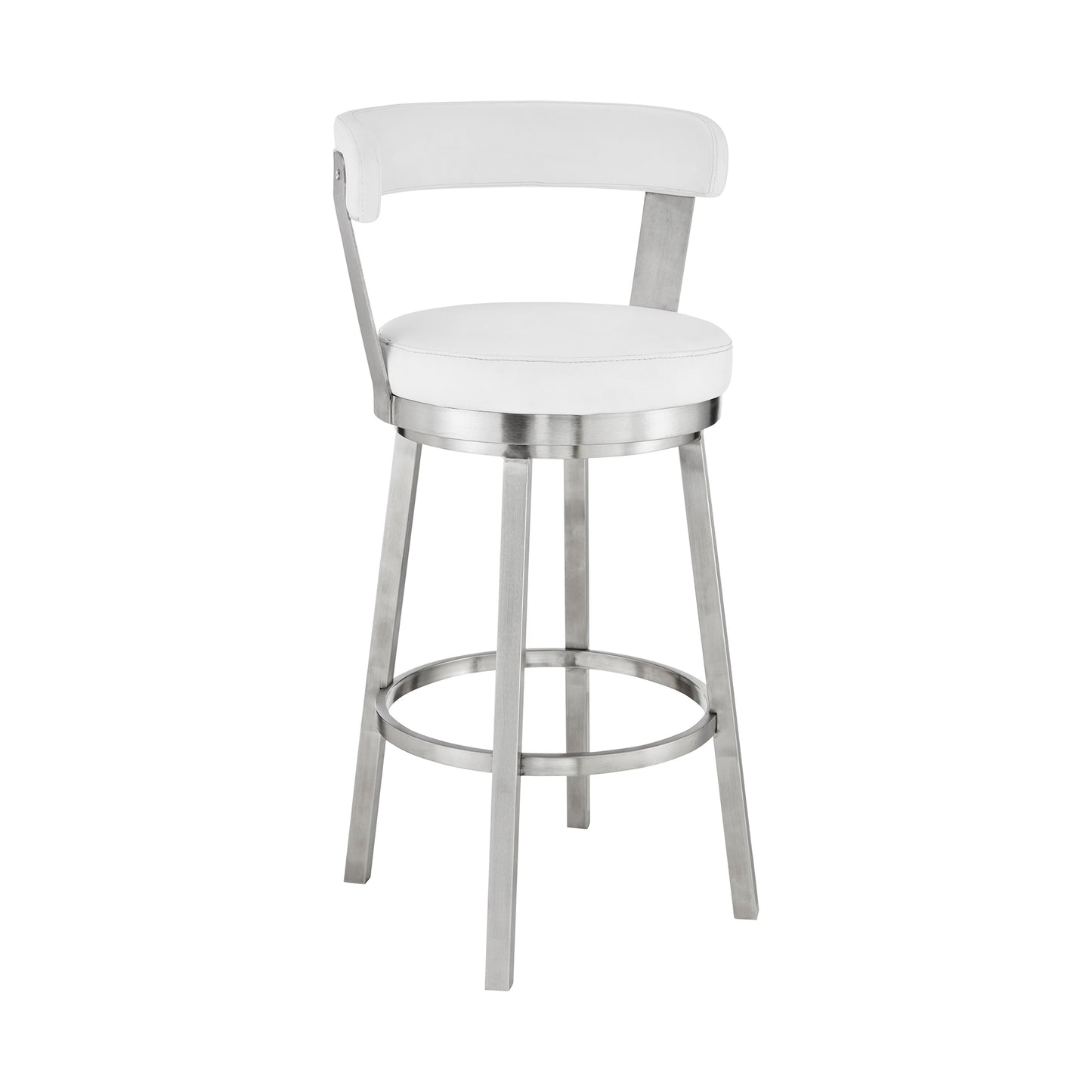 Kobe Swivel Bar Stool in Counter and Bar Height with Various Finishes and Faux Leather