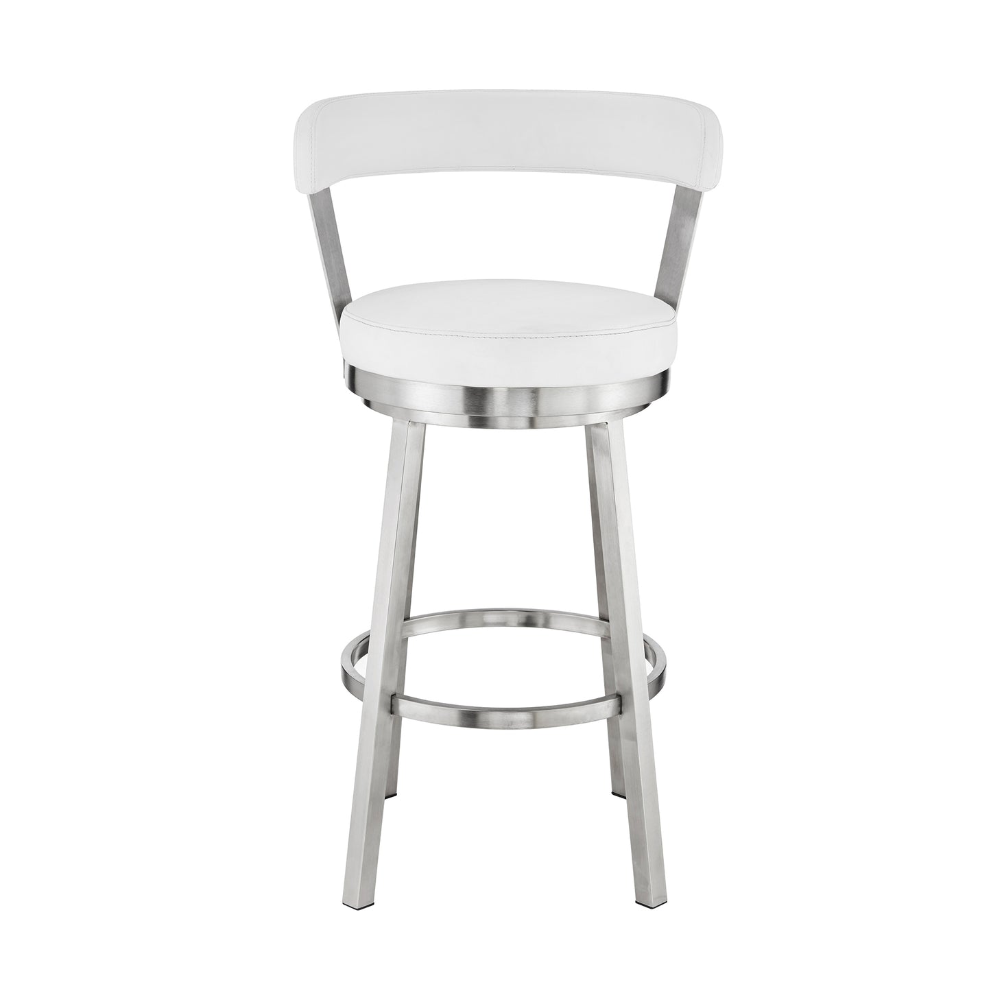 Kobe Swivel Bar Stool in Counter and Bar Height with Various Finishes and Faux Leather