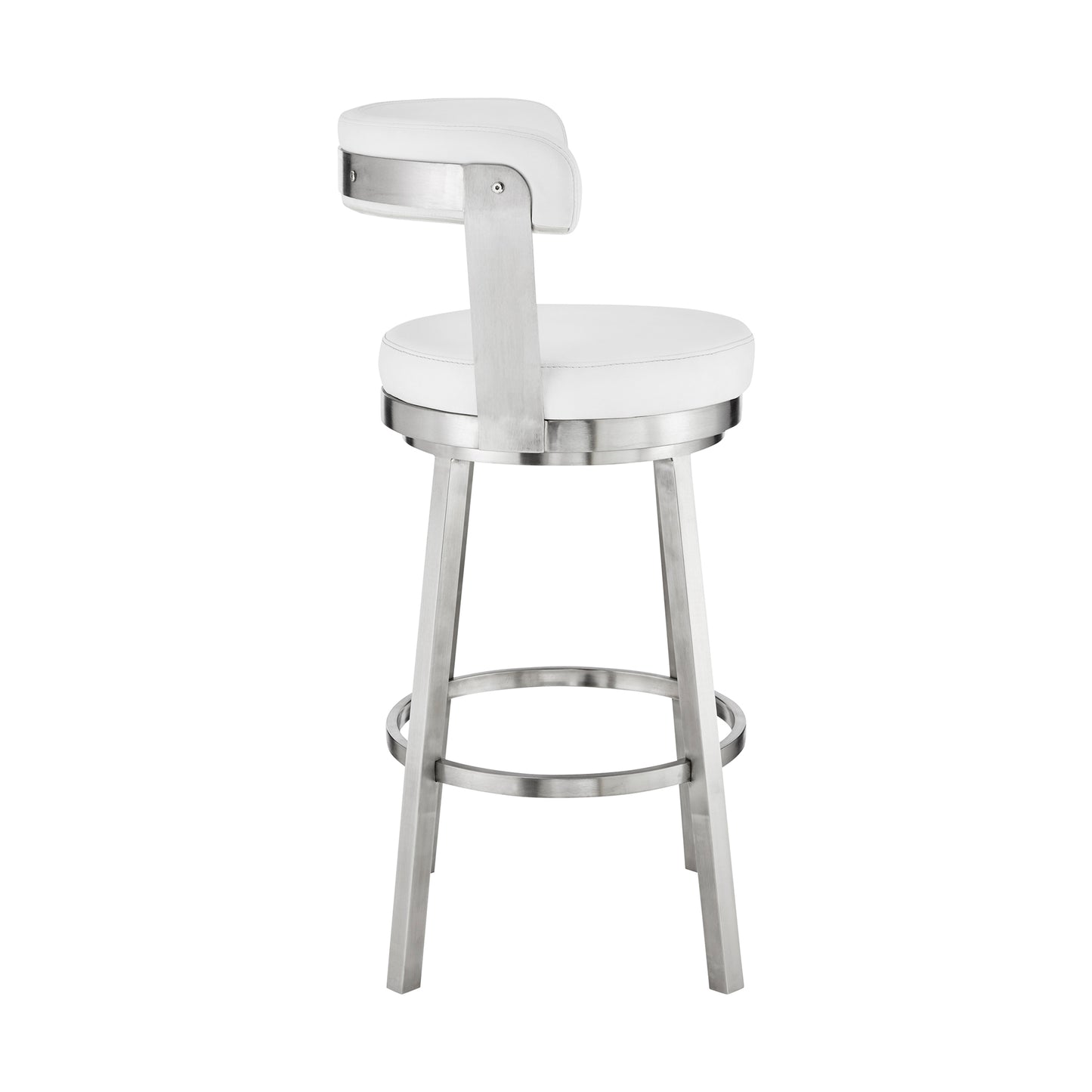 Kobe Swivel Bar Stool in Counter and Bar Height with Various Finishes and Faux Leather
