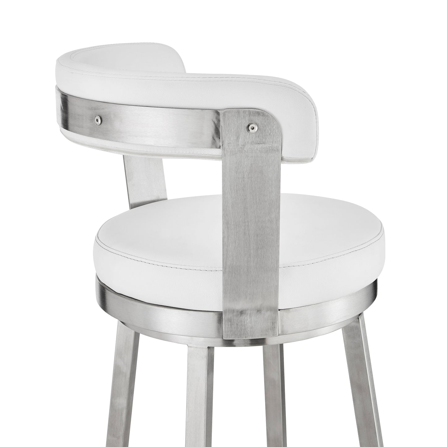Kobe Swivel Bar Stool in Counter and Bar Height with Various Finishes and Faux Leather