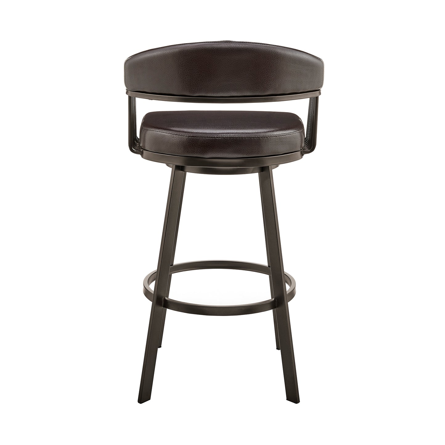 Bronson Swivel Bar Stool in Various Finishes and Faux Leather Options