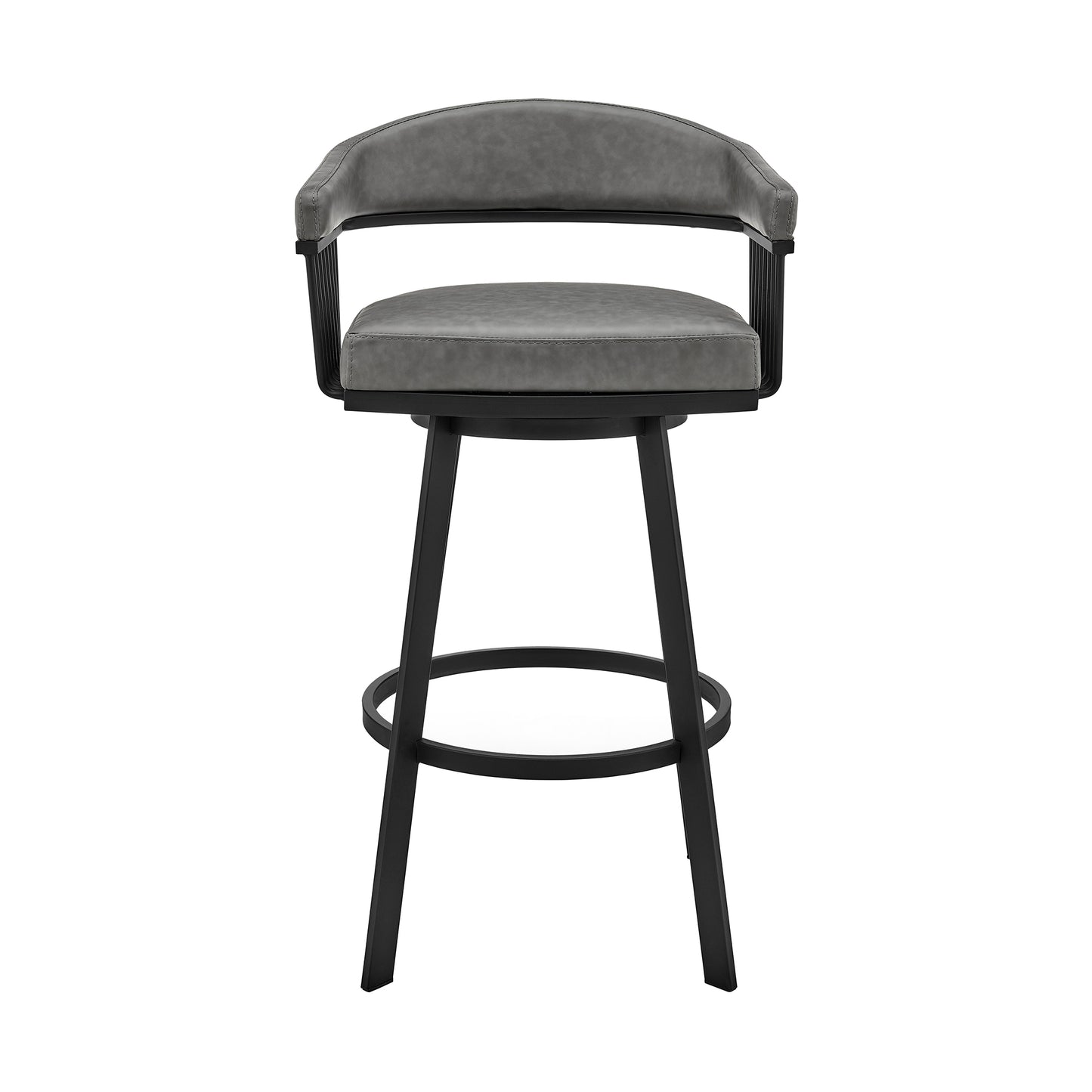 Bronson Swivel Bar Stool in Various Finishes and Faux Leather Options