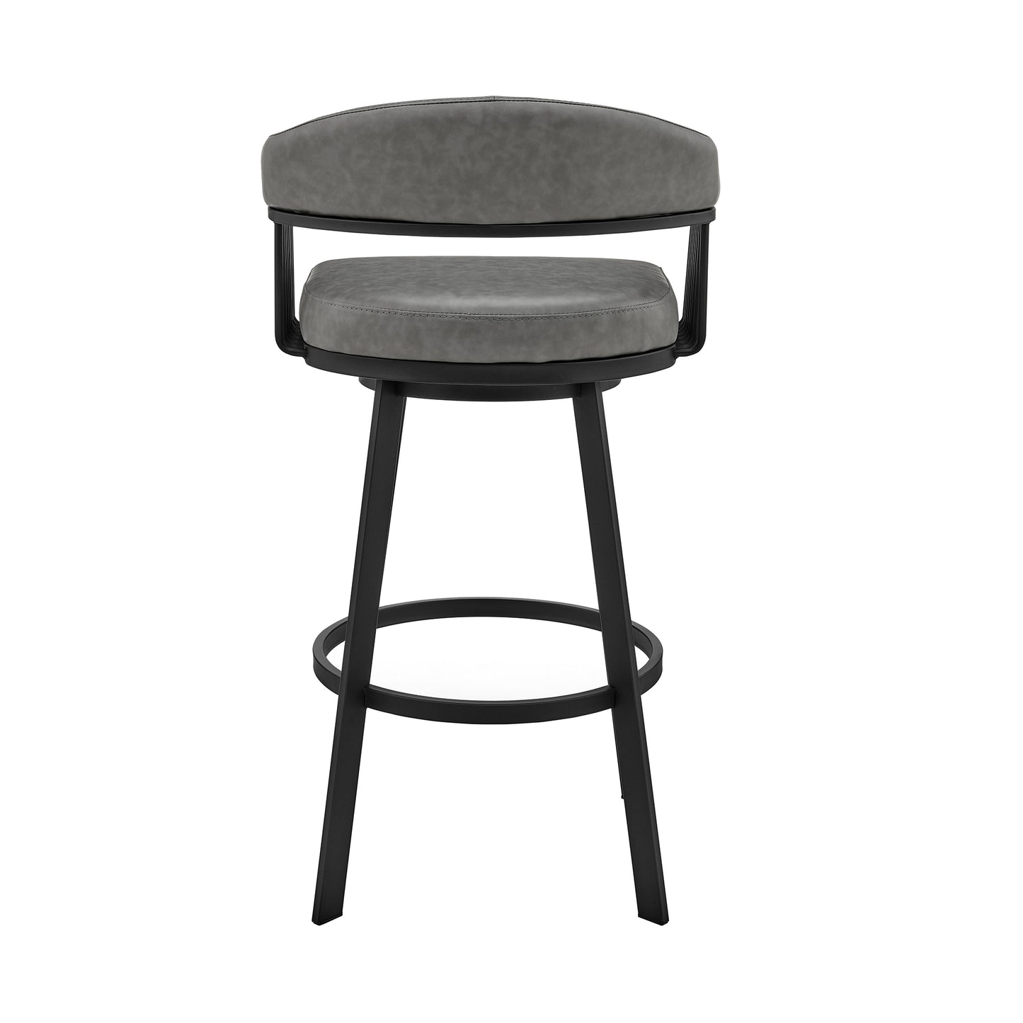 Bronson Swivel Bar Stool in Various Finishes and Faux Leather Options