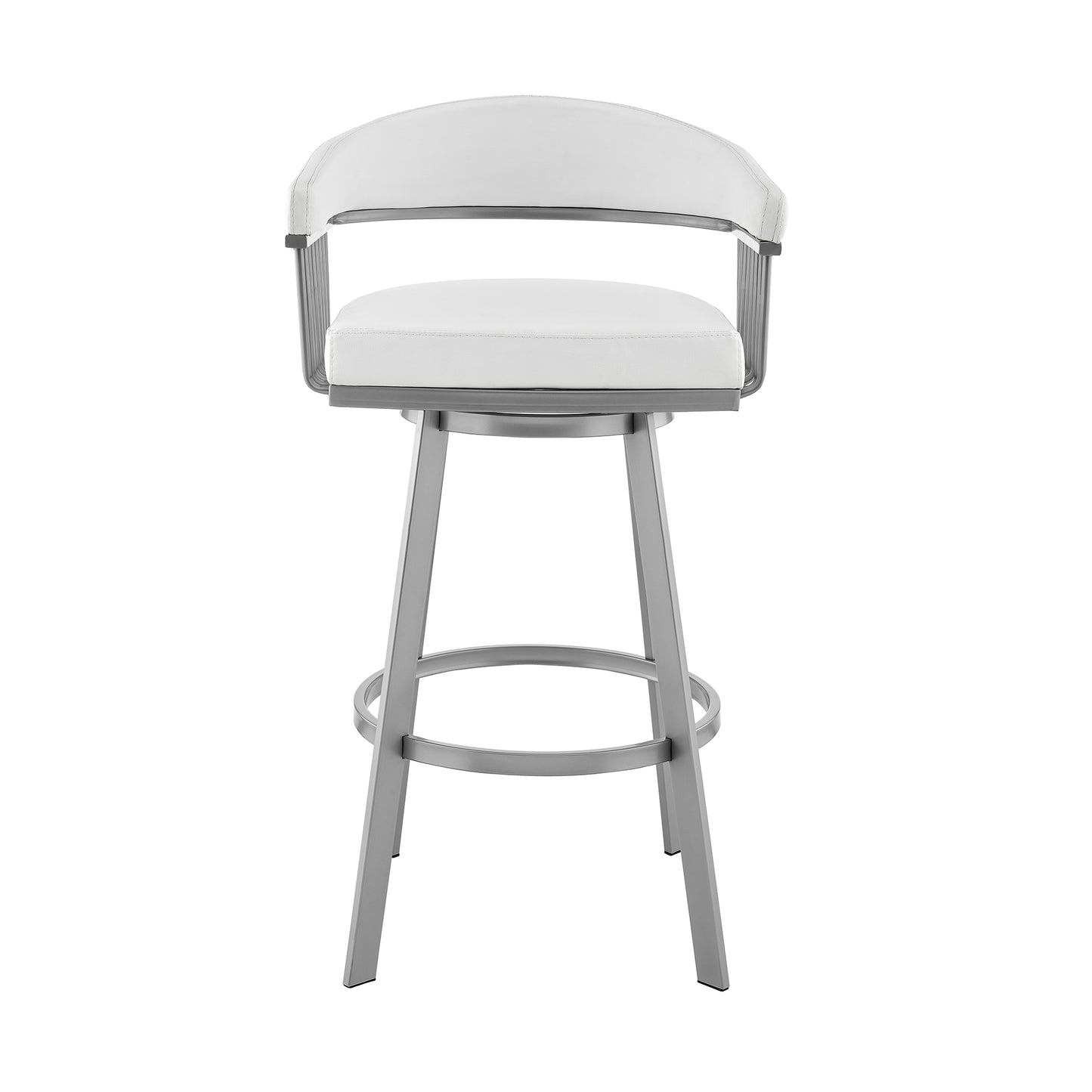 Bronson Swivel Bar Stool in Various Finishes and Faux Leather Options