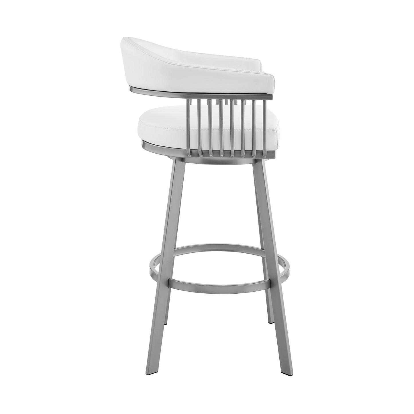 Bronson Swivel Bar Stool in Various Finishes and Faux Leather Options