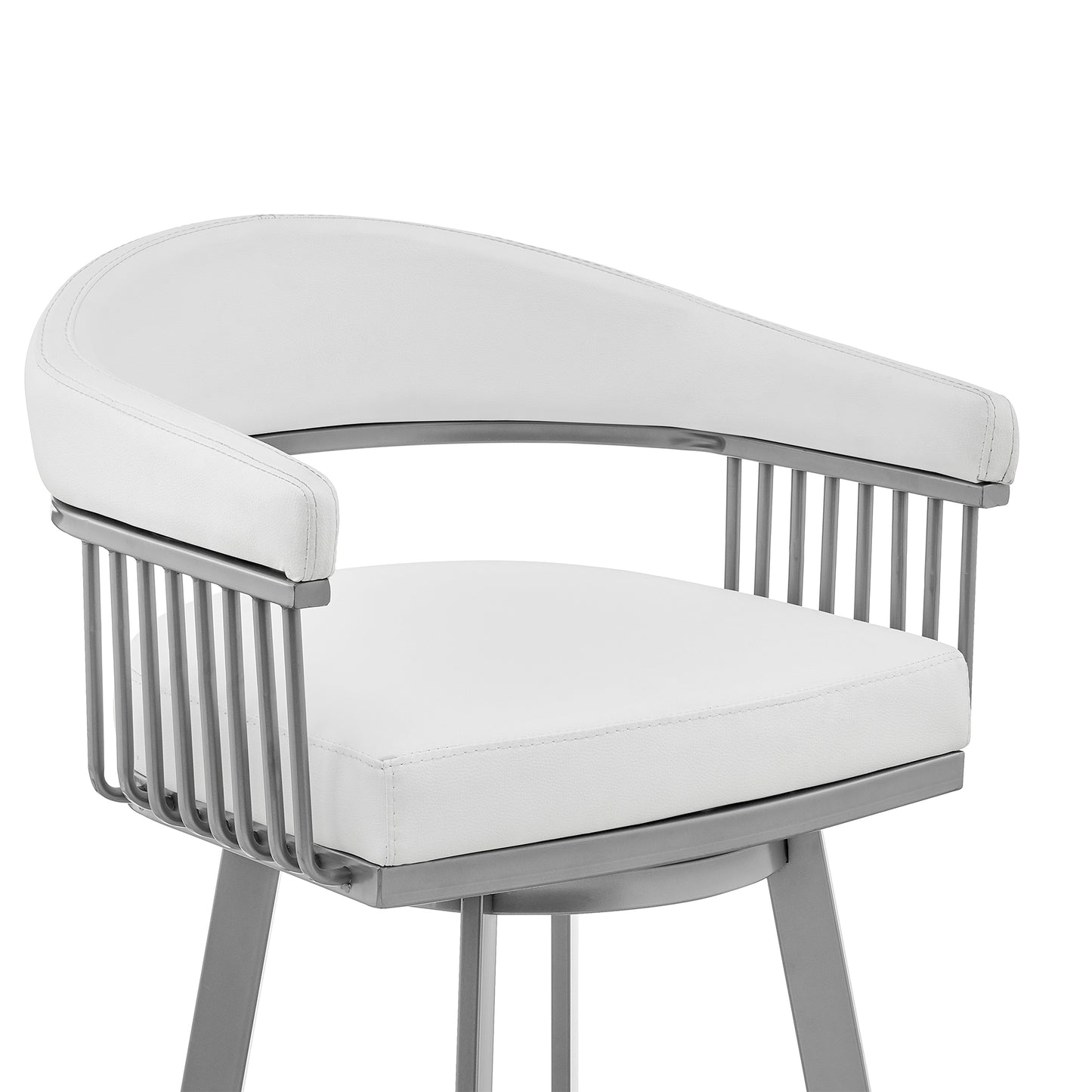 Bronson Swivel Bar Stool in Various Finishes and Faux Leather Options