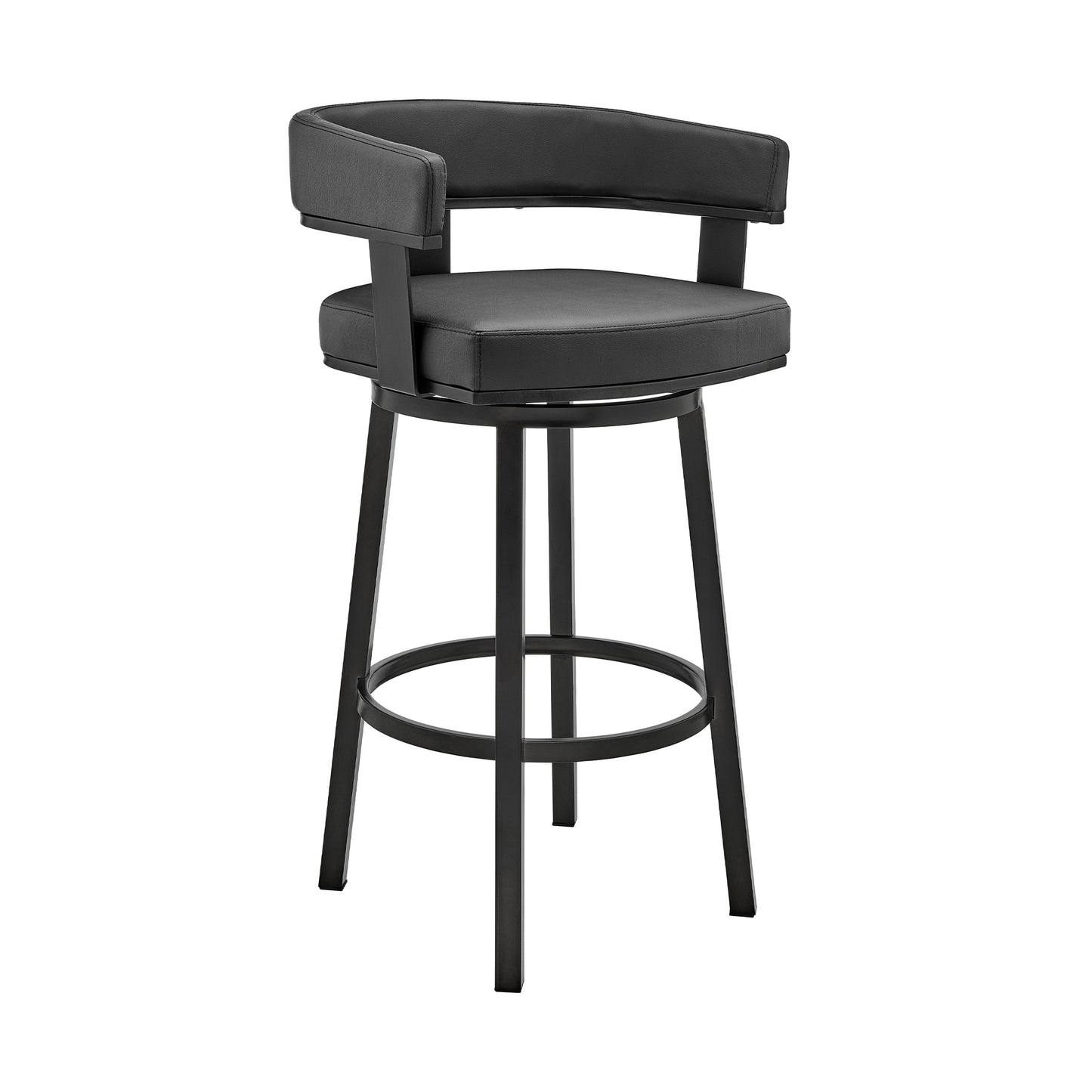 Cohen 30" and 26" Faux Leather and Brushed Stainless Steel Swivel Bar Stool Collection