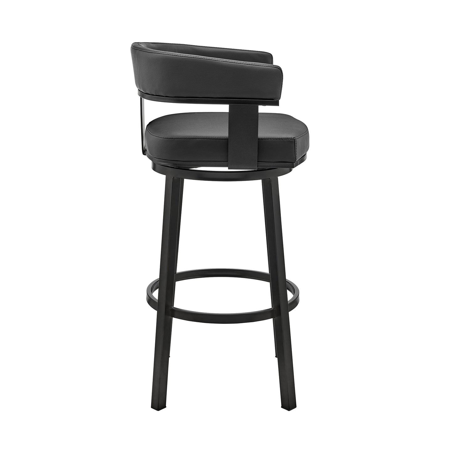 Cohen 30" and 26" Faux Leather and Brushed Stainless Steel Swivel Bar Stool Collection