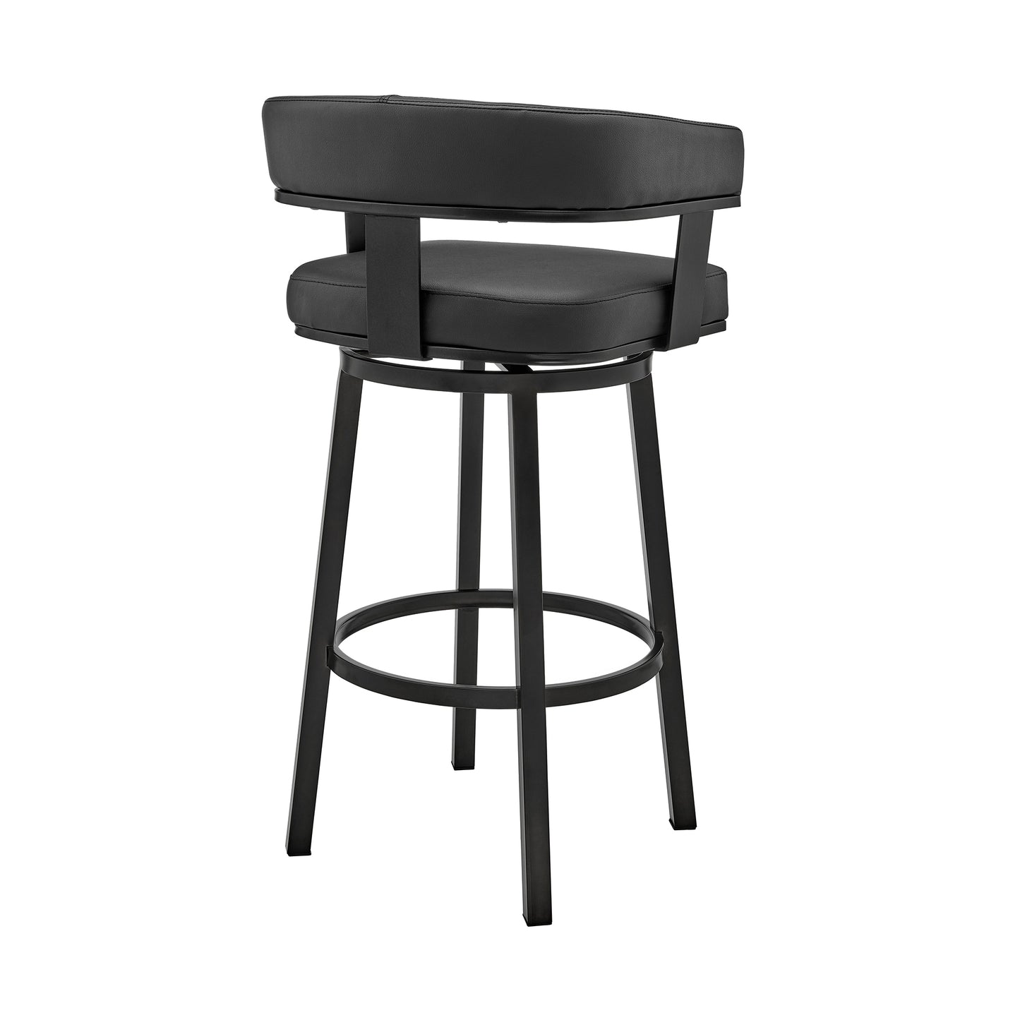 Cohen 30" and 26" Faux Leather and Brushed Stainless Steel Swivel Bar Stool Collection