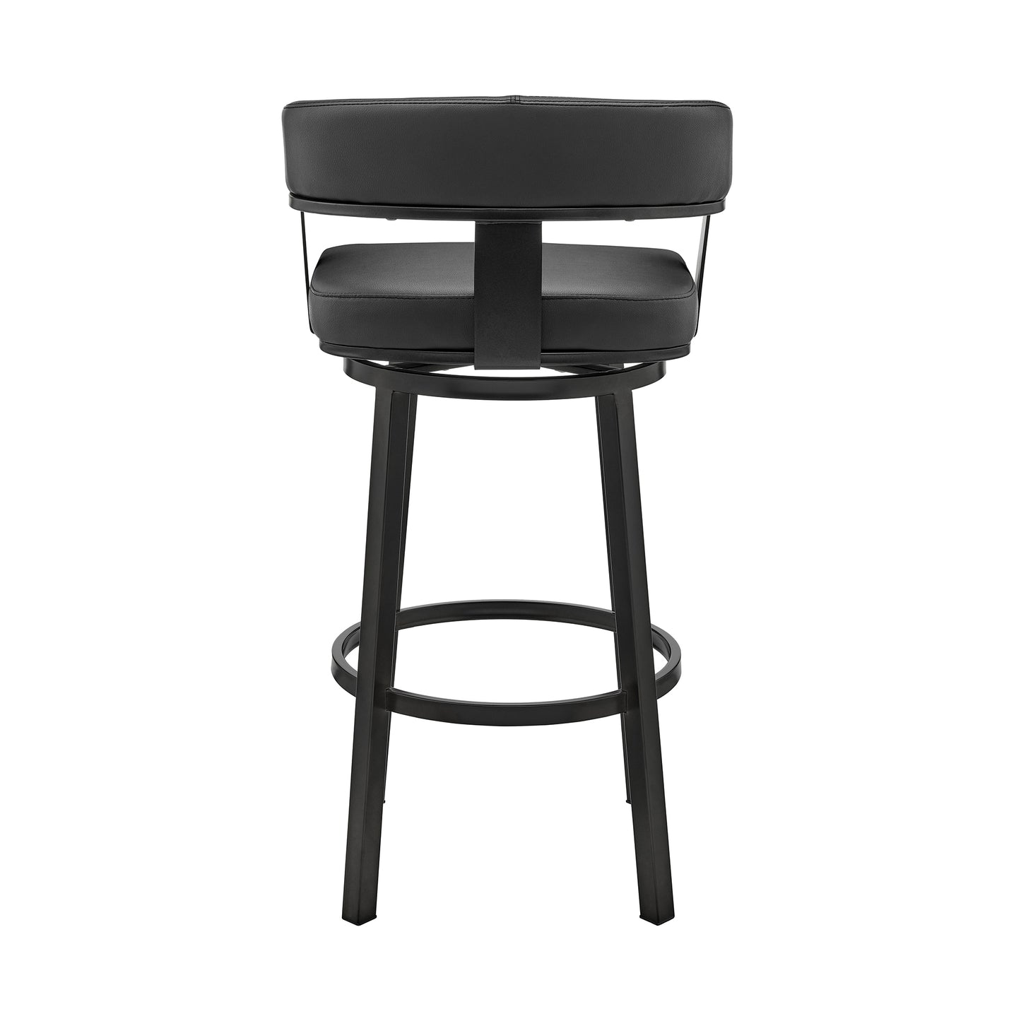 Cohen 30" and 26" Faux Leather and Brushed Stainless Steel Swivel Bar Stool Collection
