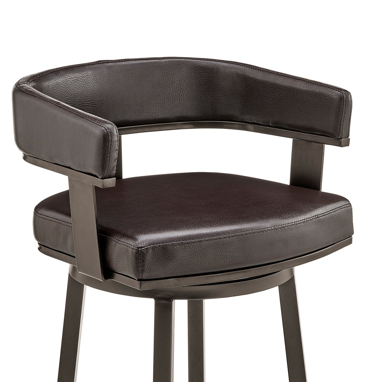 Cohen 30" and 26" Faux Leather and Brushed Stainless Steel Swivel Bar Stool Collection