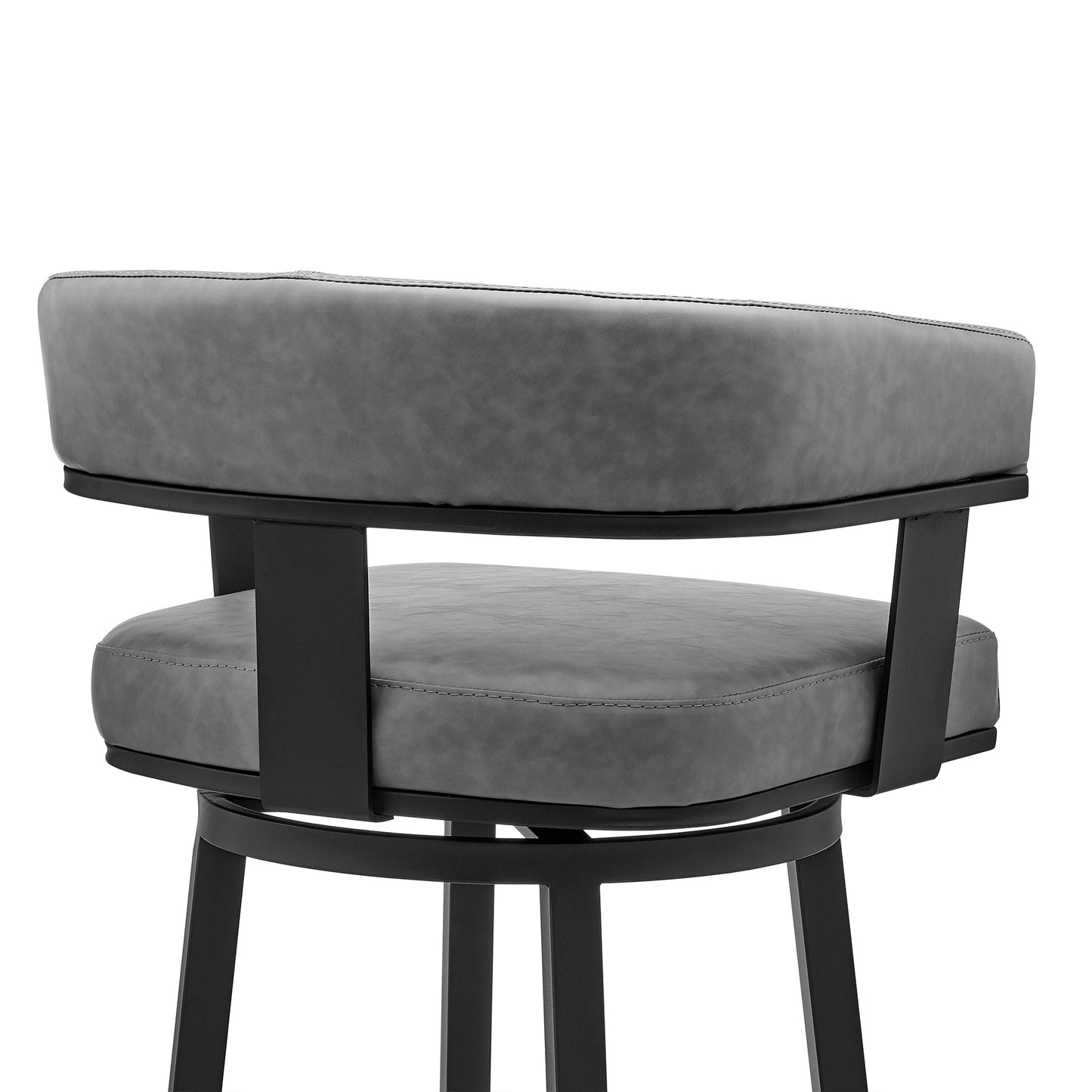Cohen 30" and 26" Faux Leather and Brushed Stainless Steel Swivel Bar Stool Collection