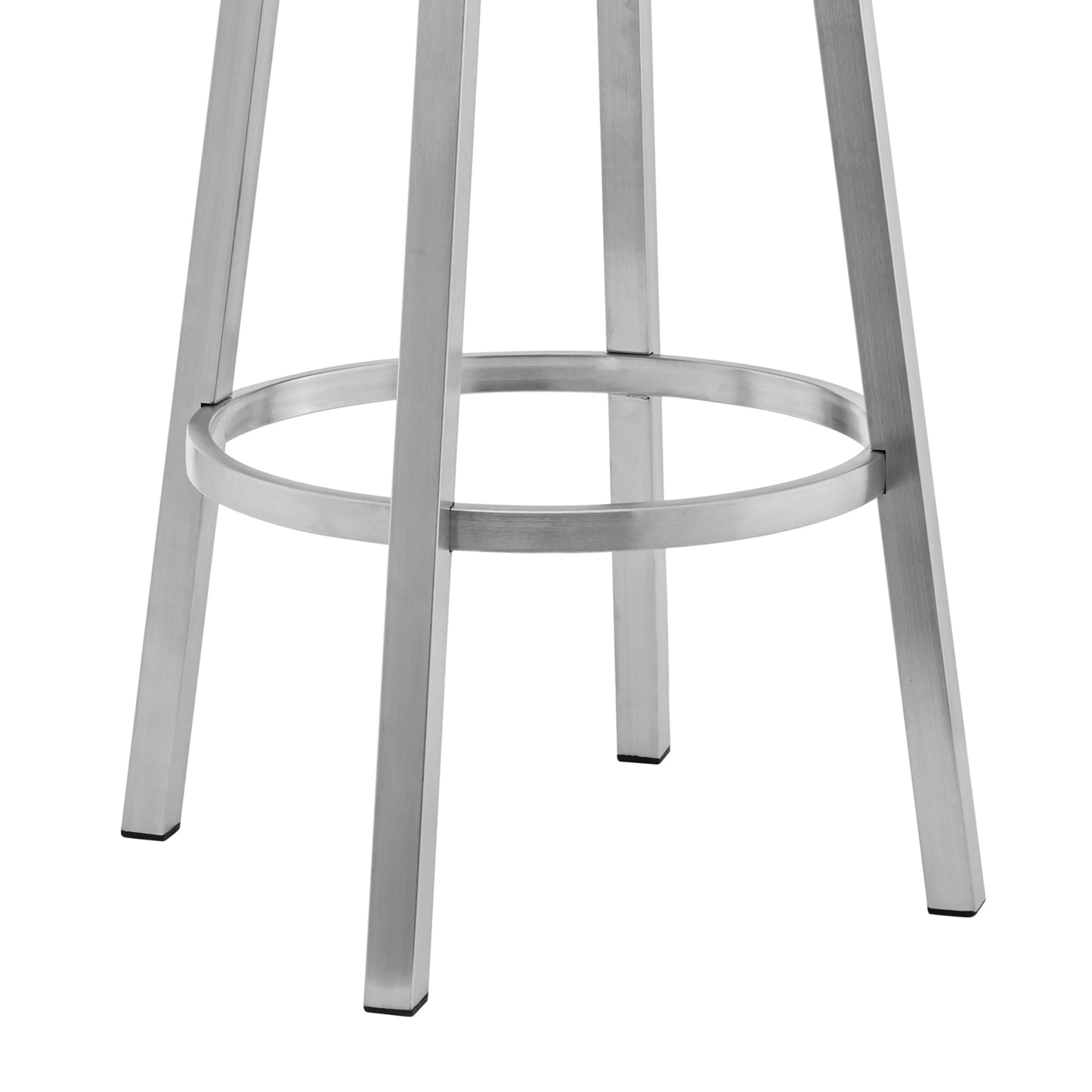 Cohen 30" and 26" Faux Leather and Brushed Stainless Steel Swivel Bar Stool Collection