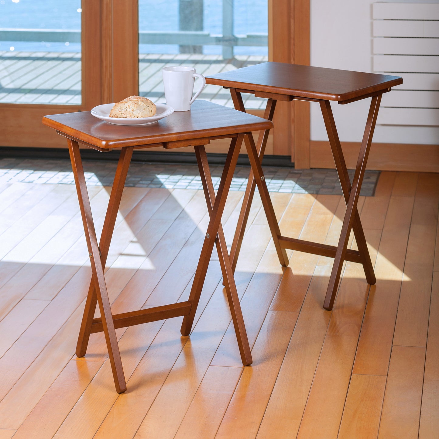 Alex 2-Pc Snack Tables, Walnut