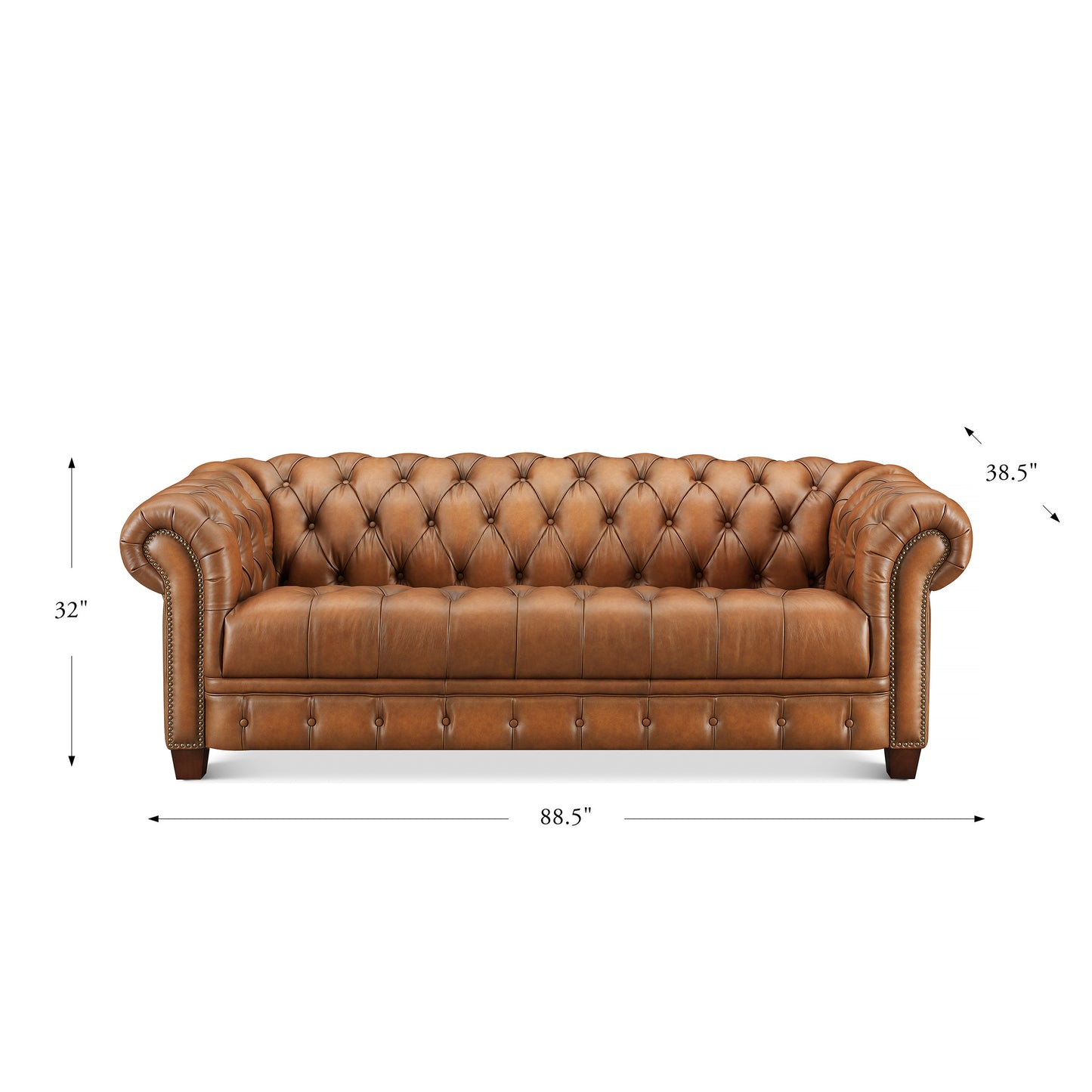 York Sofa Saddle Brown