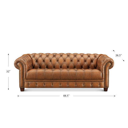 York Sofa Saddle Brown