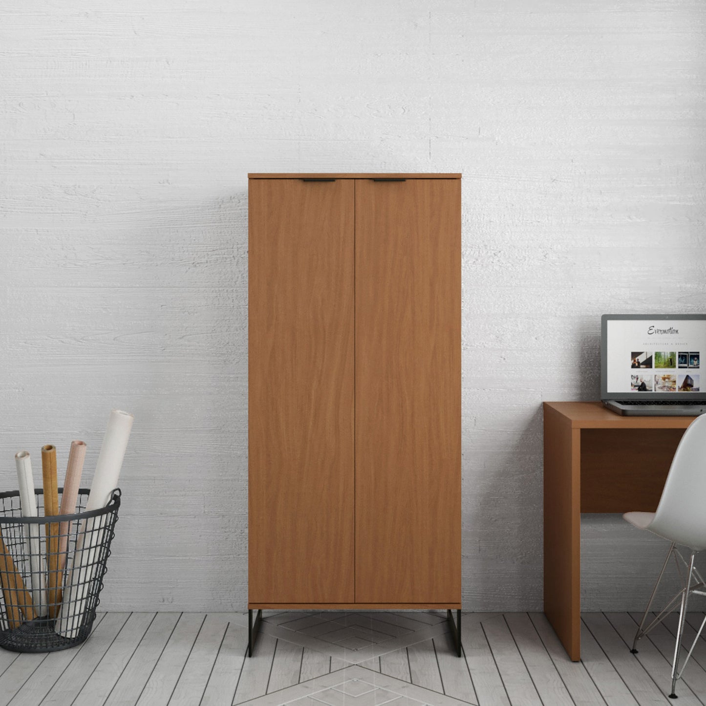 Manhattan Comfort Lexington 59.72 Bookcase with 4 Shelves in Maple Cream 72551