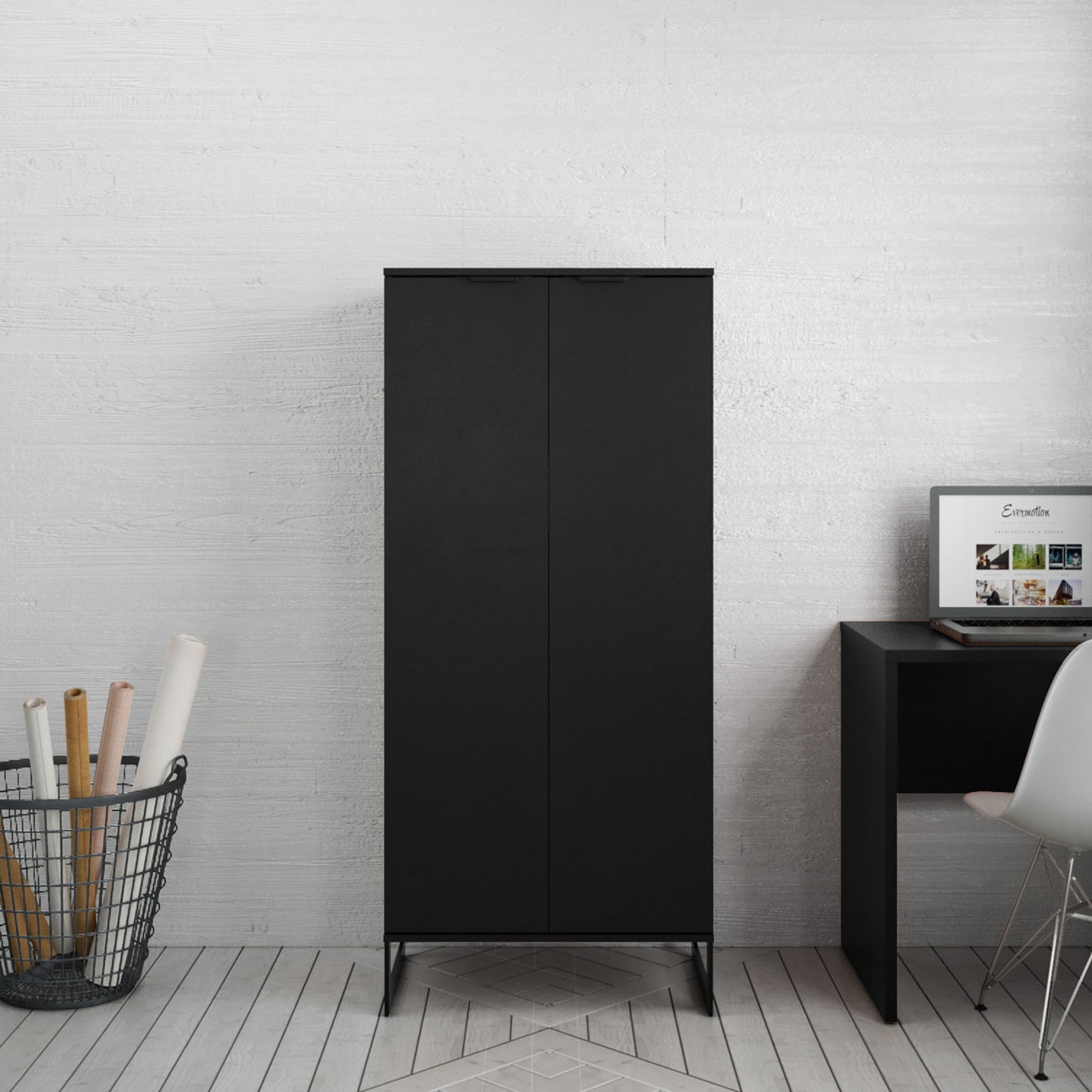 Manhattan Comfort Lexington 59.72 Bookcase with 4 Shelves in Black 72552