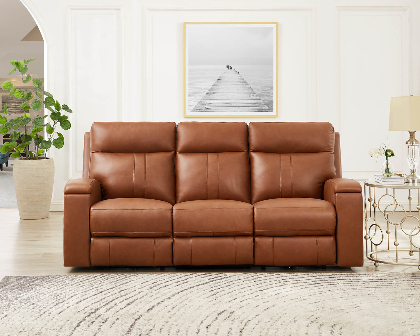 Venice Zero Gravity Power Reclining Sofa Nutmeg Brown