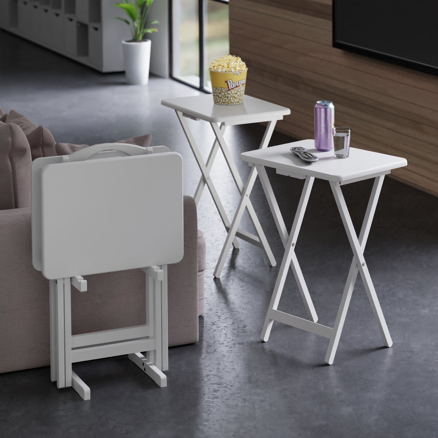 Alex 5-Pc Snack Table Set, White