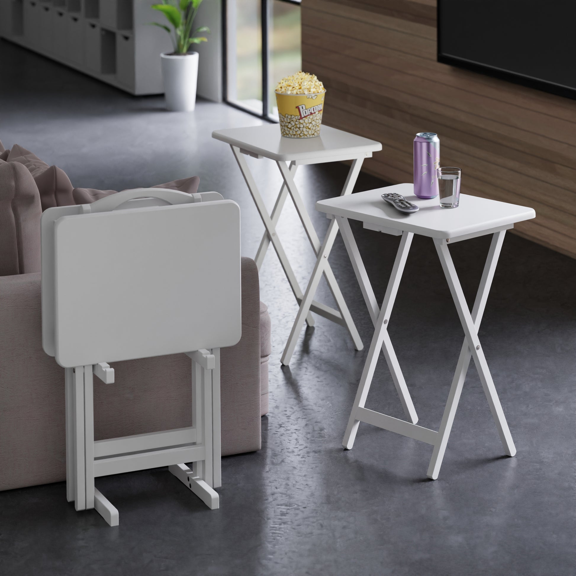 Alex 5-Pc Snack Table Set, White