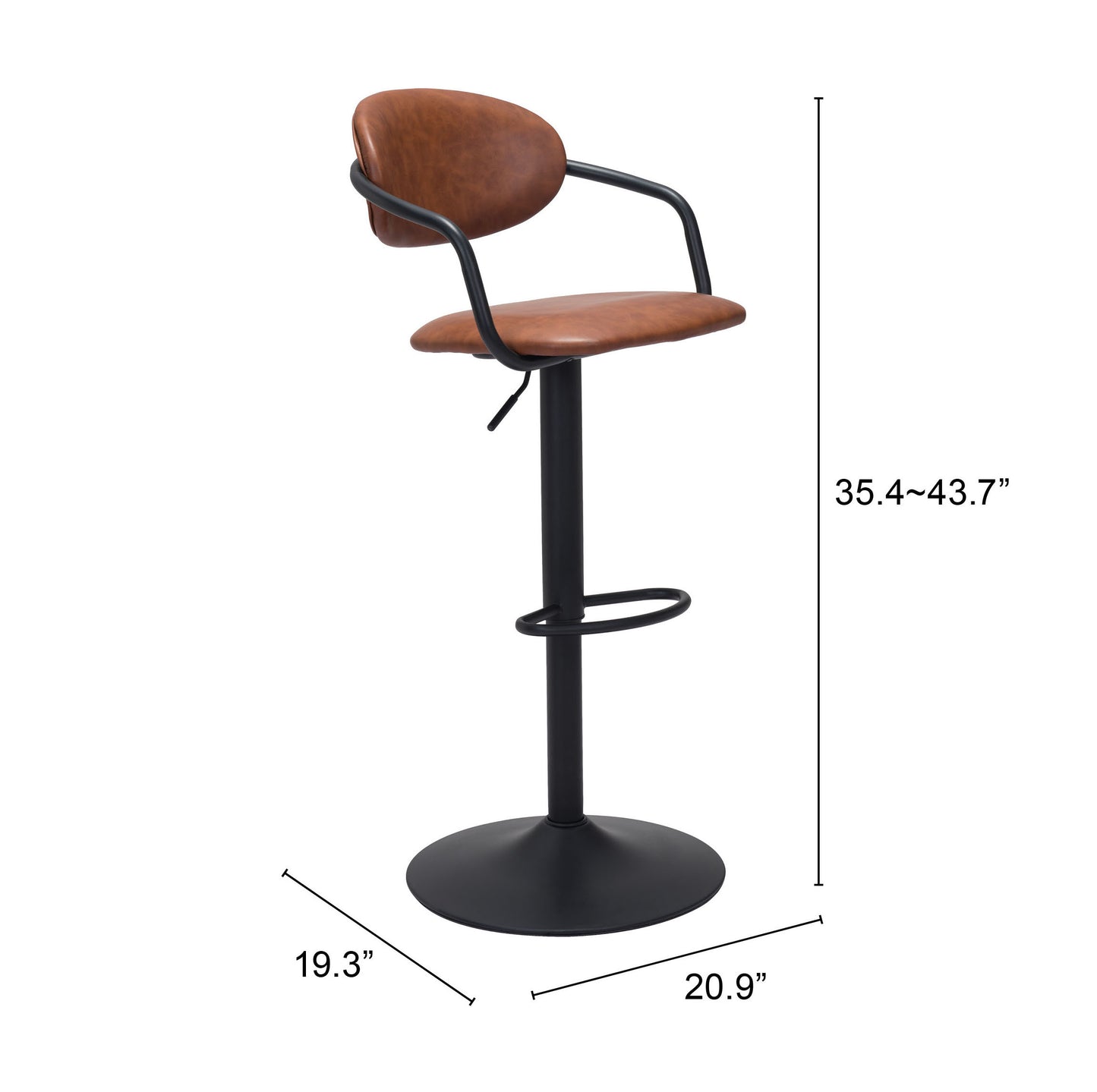 Kirby Barstool Vintage Brown & Black