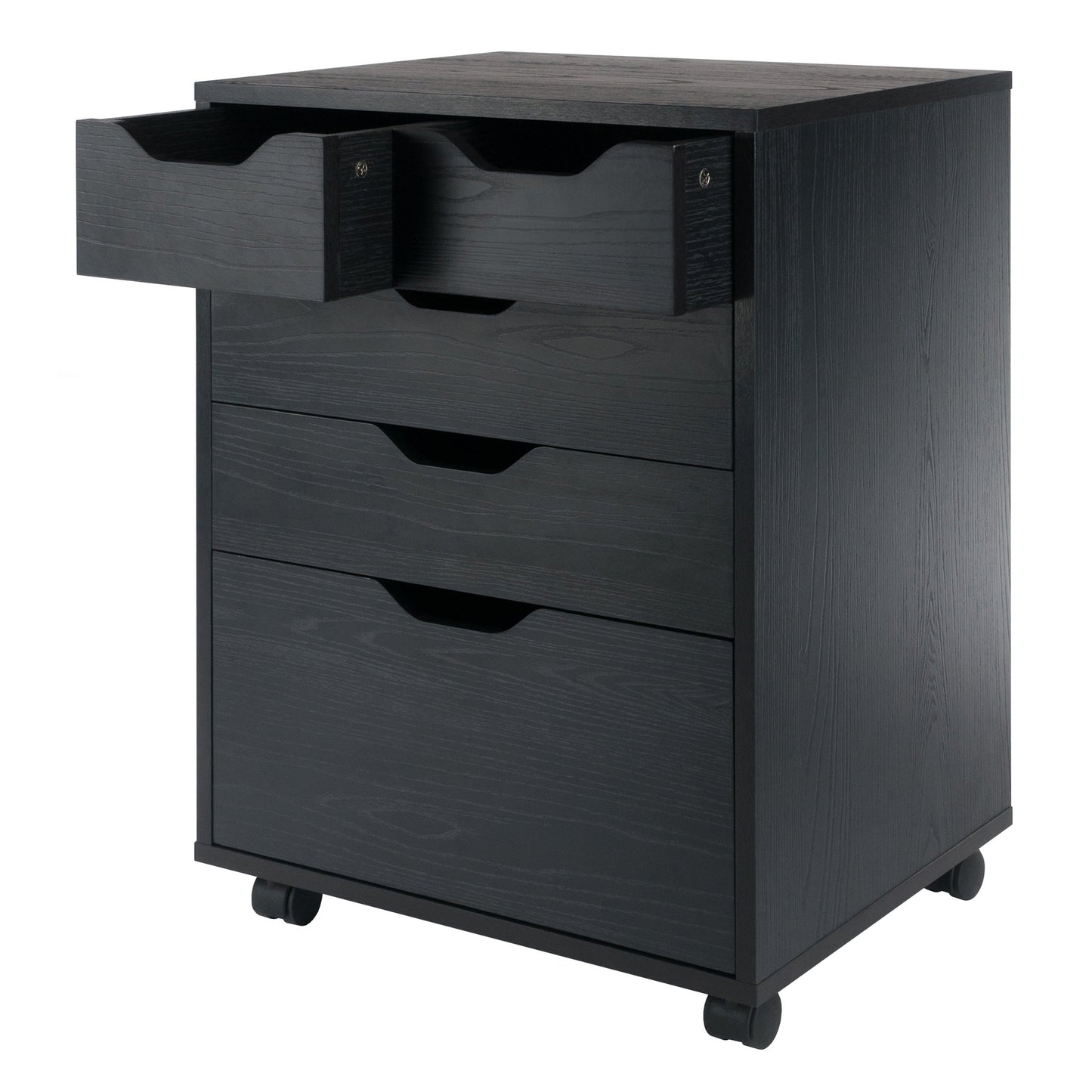 Halifax Bins & Drawers Storage Mobile Cabinet, Black