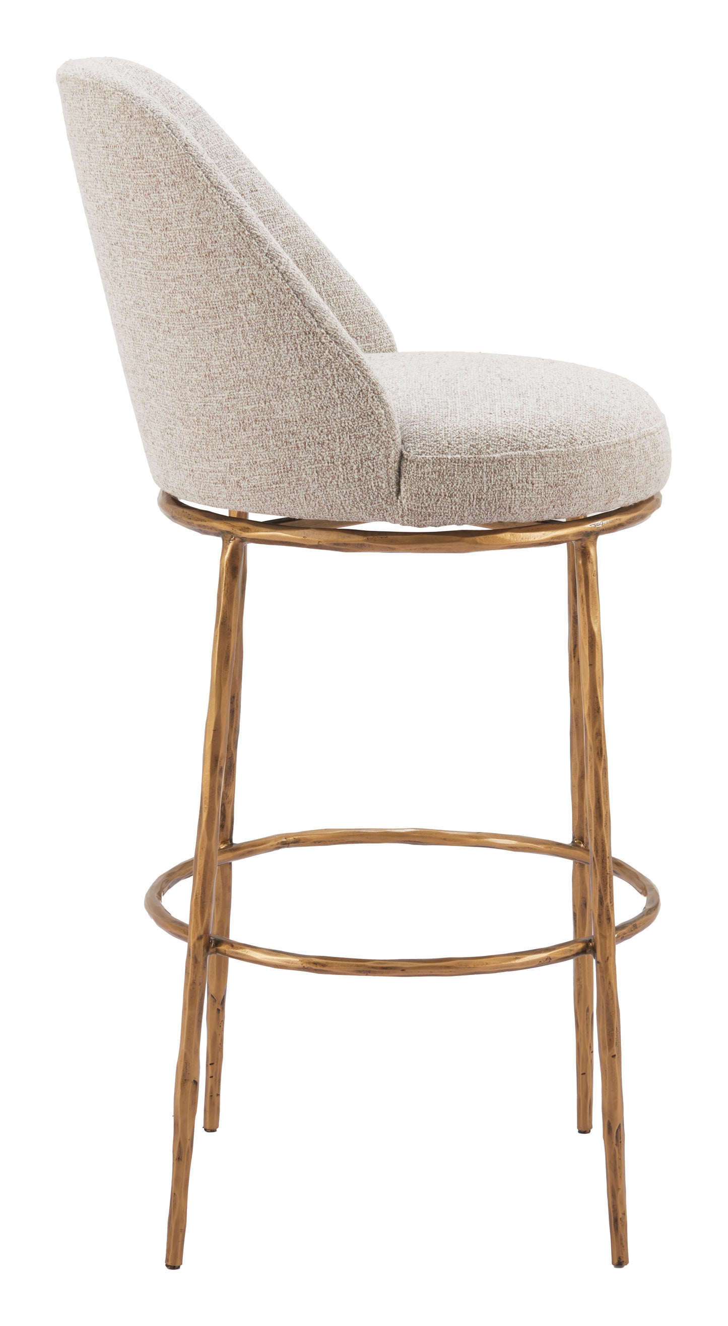 Nordhavn Swivel Barstool Beige & Gold - 2