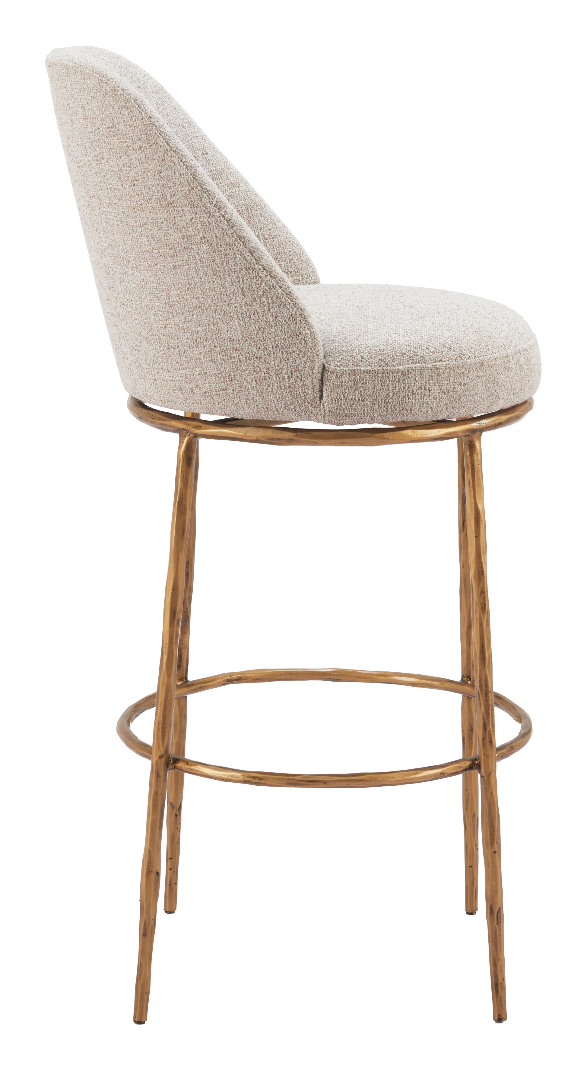 Nordhavn Swivel Barstool Beige & Gold - 2