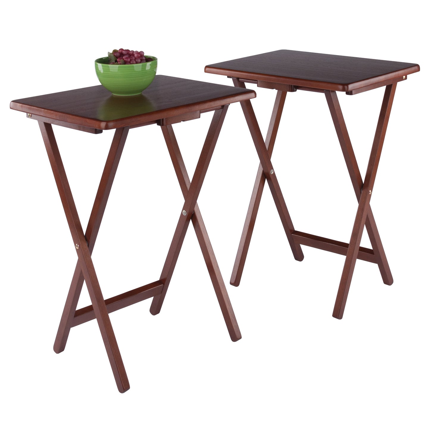 Alex 2-Pc Snack Tables, Walnut