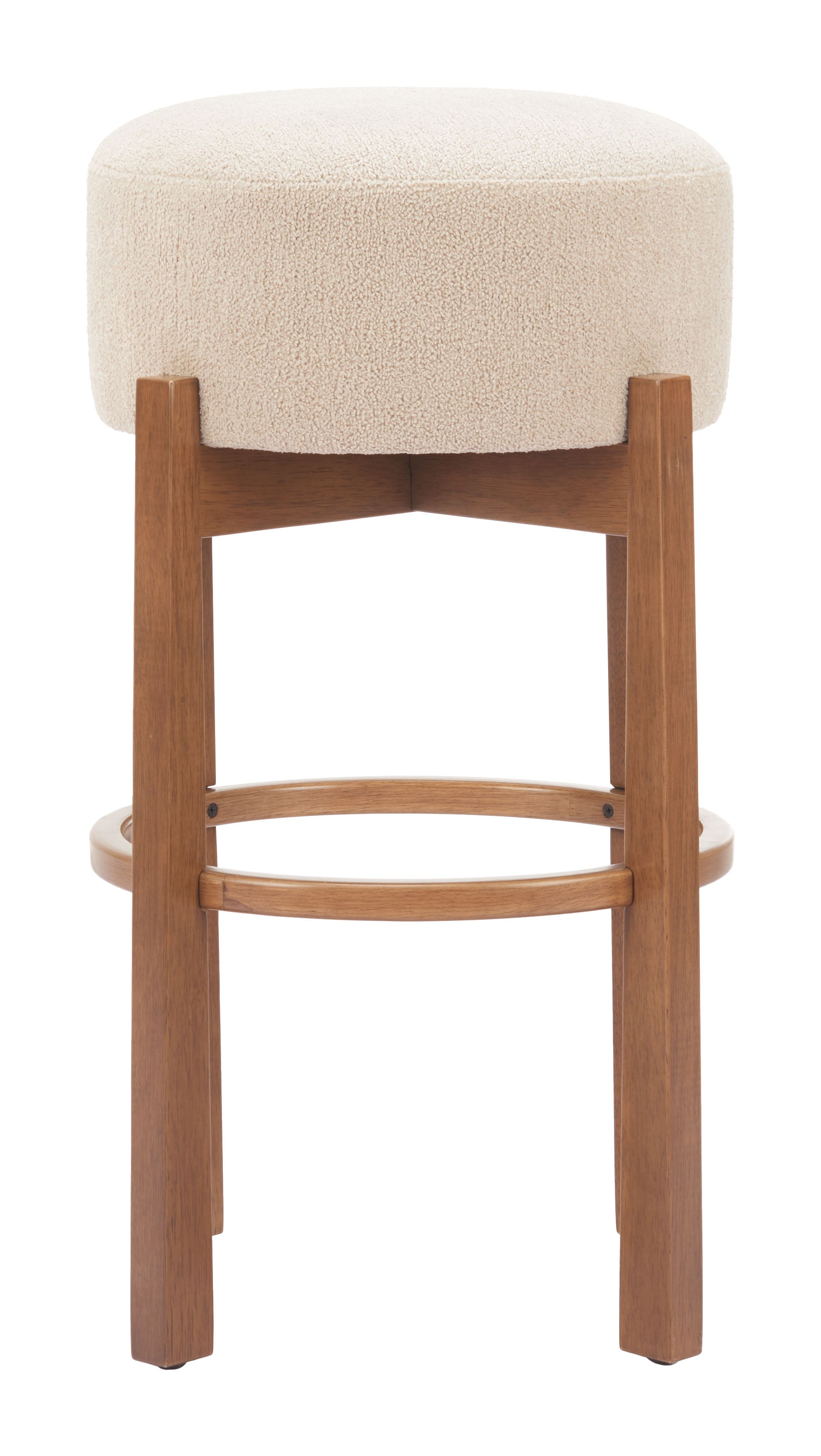 Nade Barstool (Set of 2) Beige & Walnut - 3