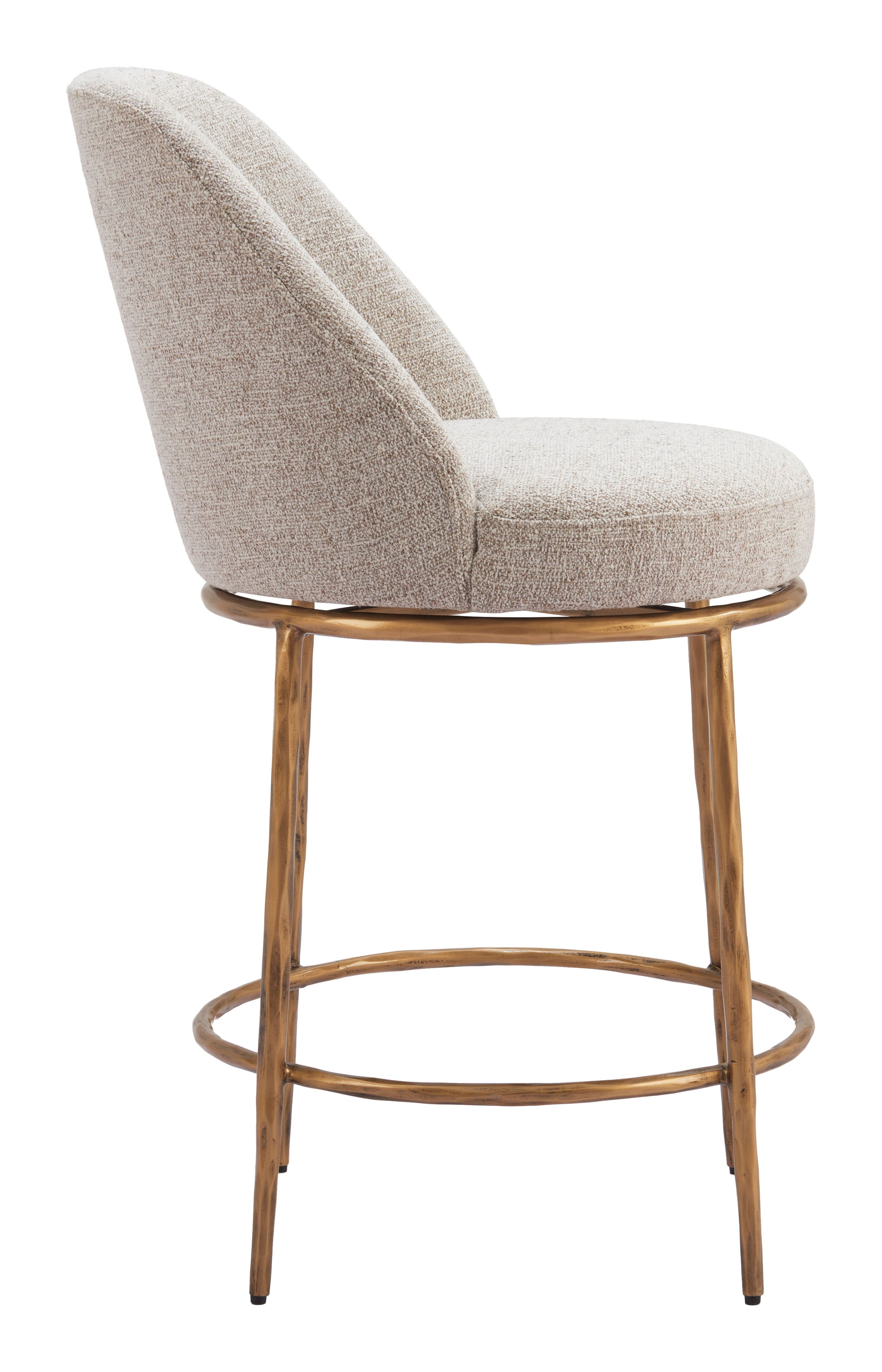 Nordhavn Swivel Counter Stool Beige & Gold - 2